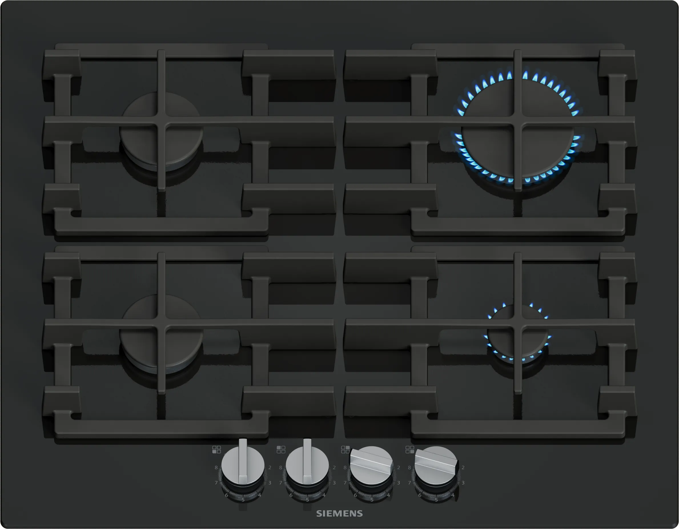 iQ500 Table gaz 60 cm Verre trempé, Noir