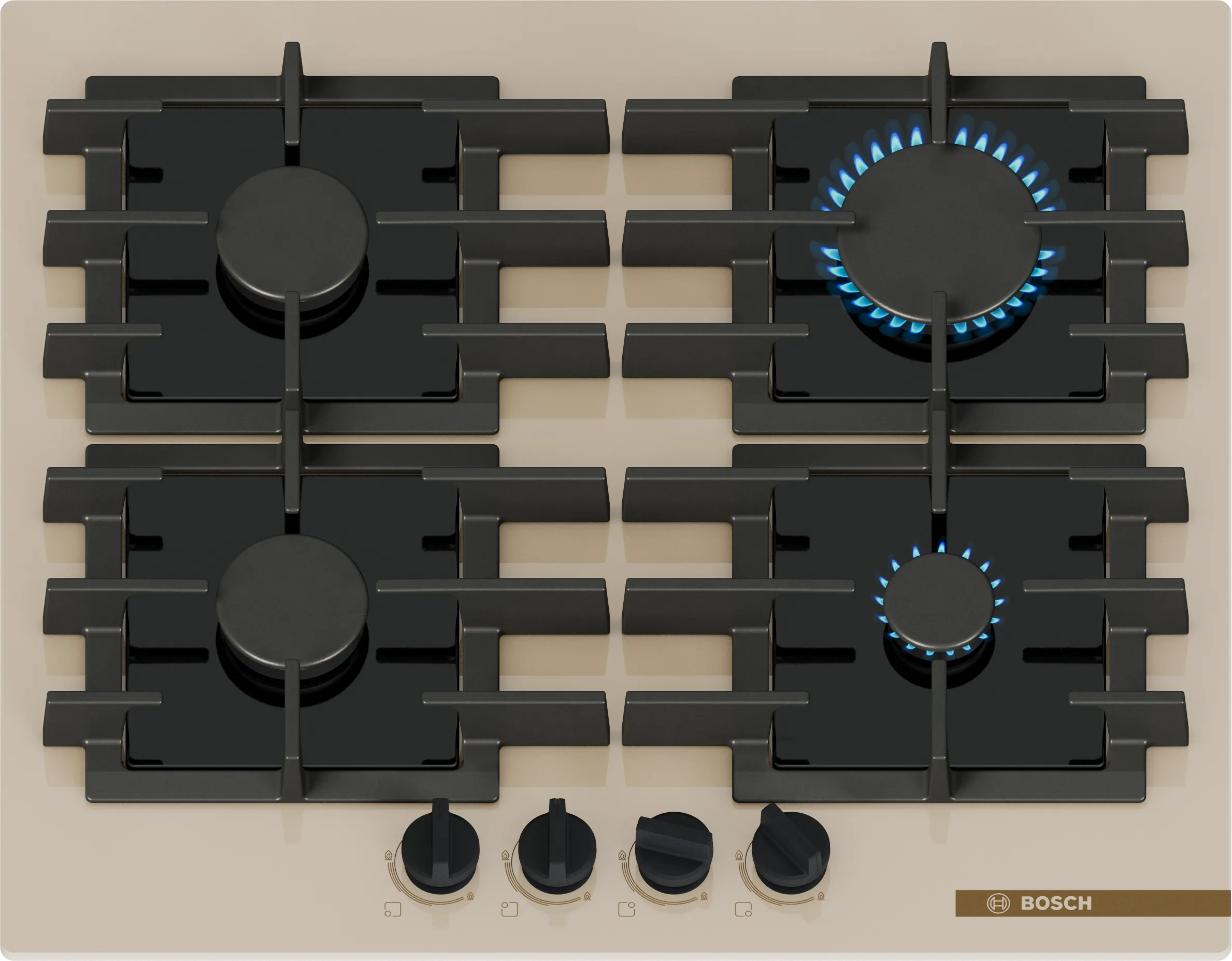 سلسلة الطرازات Serie 6  Gas hob 60 cm زجاج مقسى, بيرل وايت 