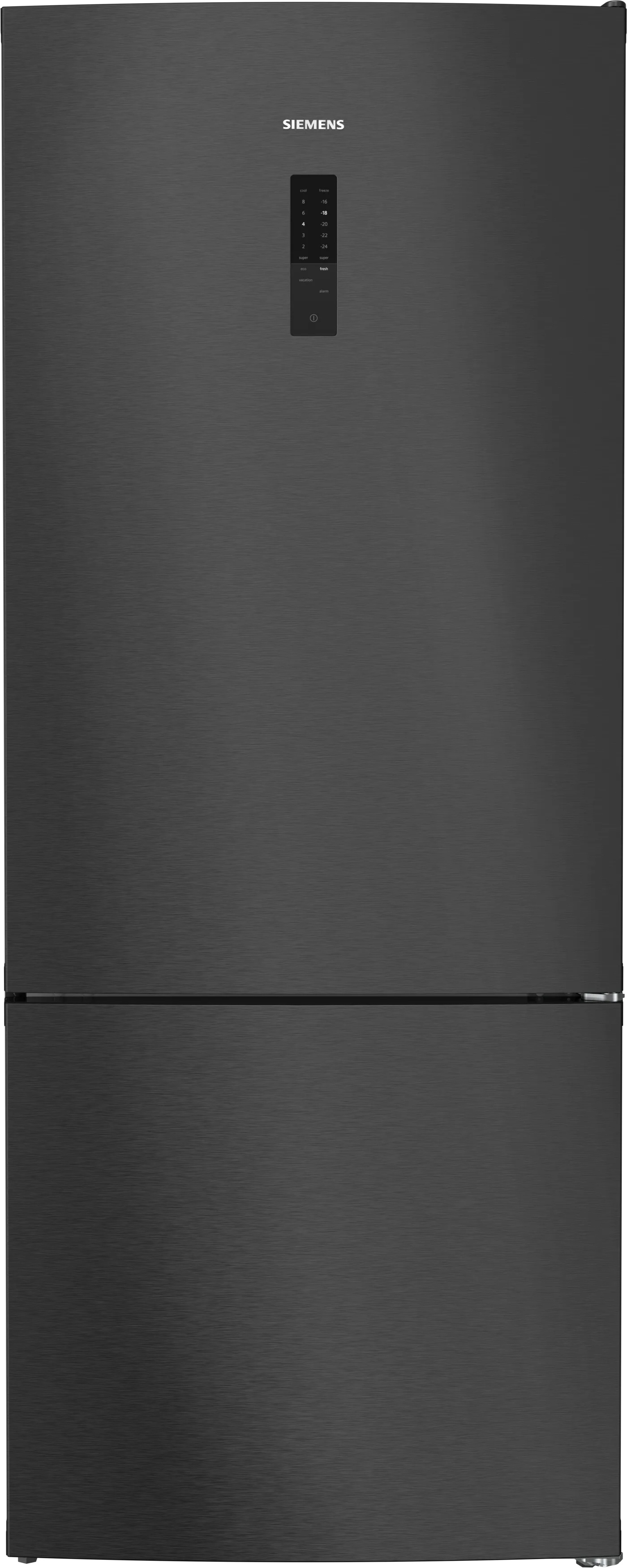 iQ500 free-standing fridge-freezer with freezer at bottom 186 x 75 cm Brushed black steel antiFingerprint, Total noFrost 