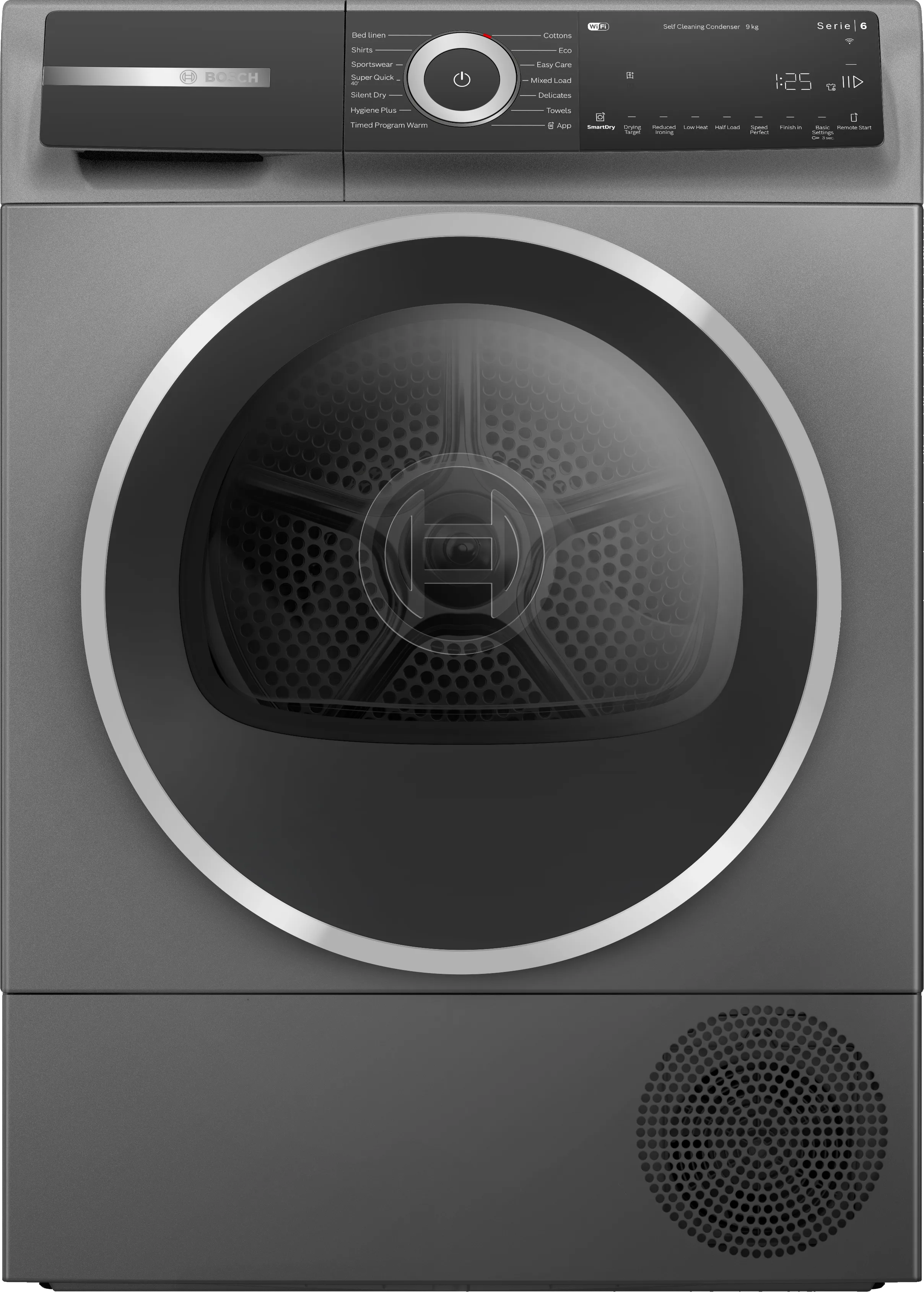 Series 6 Heat pump tumble dryer 9 kg Cast iron grey