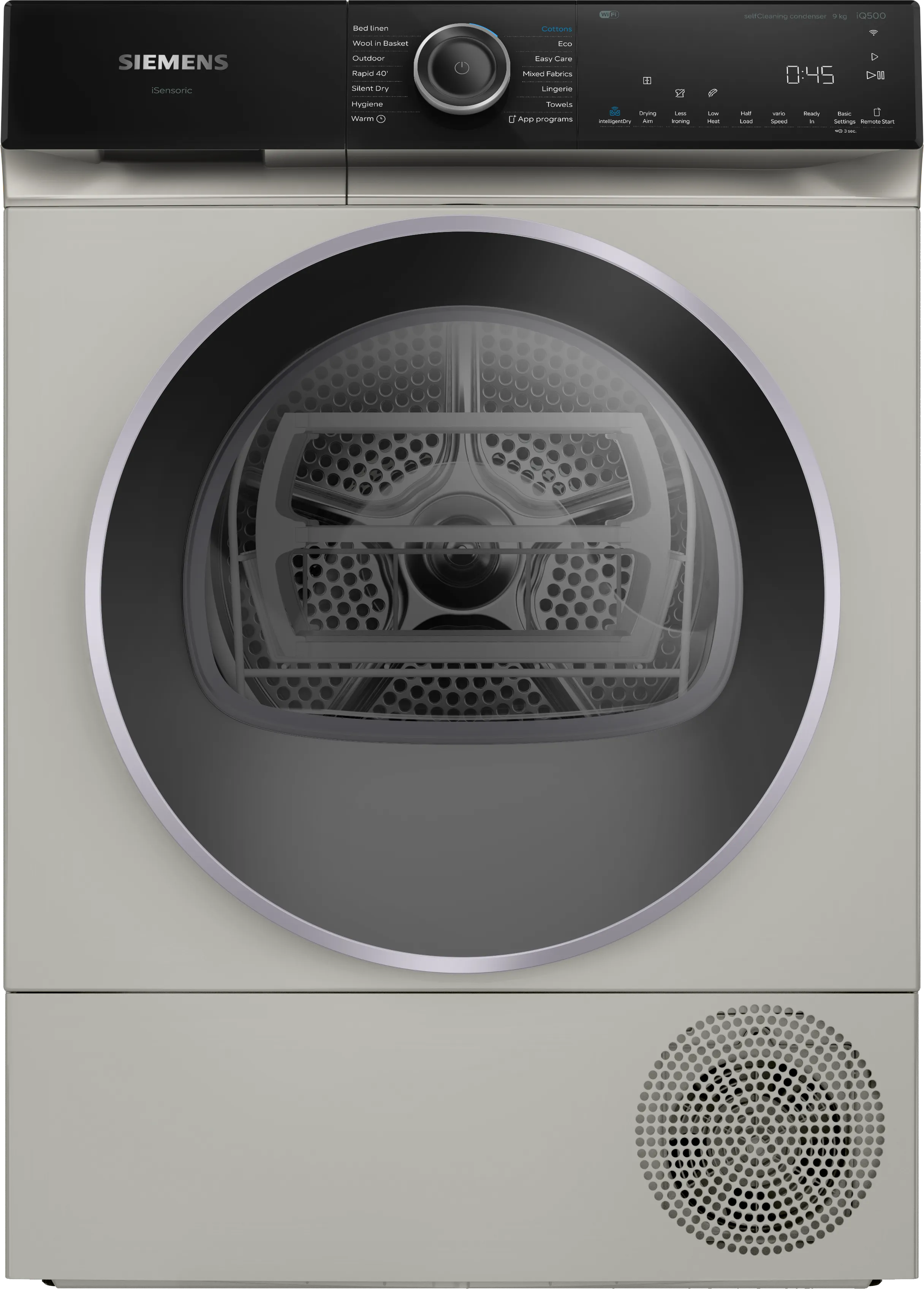 iQ500 Heat pump tumble dryer 9 kg Silver inox 