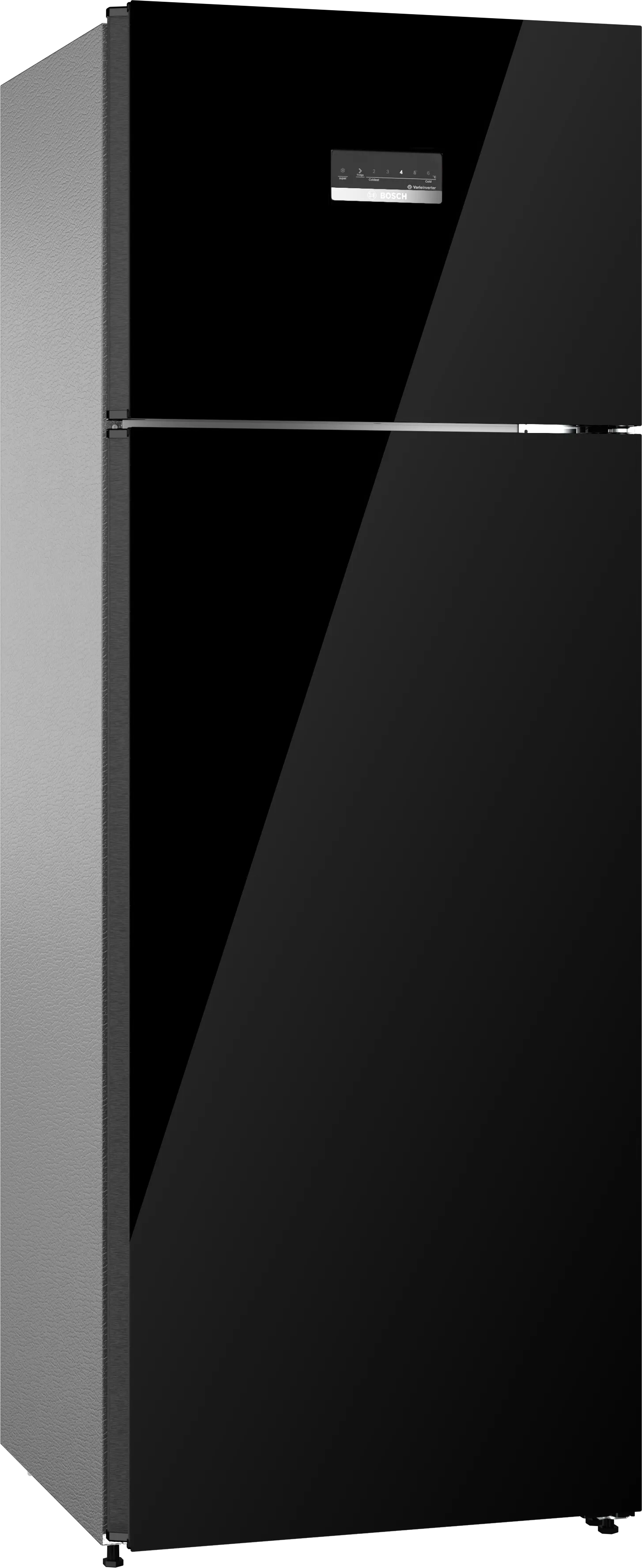 Series 4 free-standing fridge-freezer with freezer at top 187 x 67 cm Black, Total No Frost 