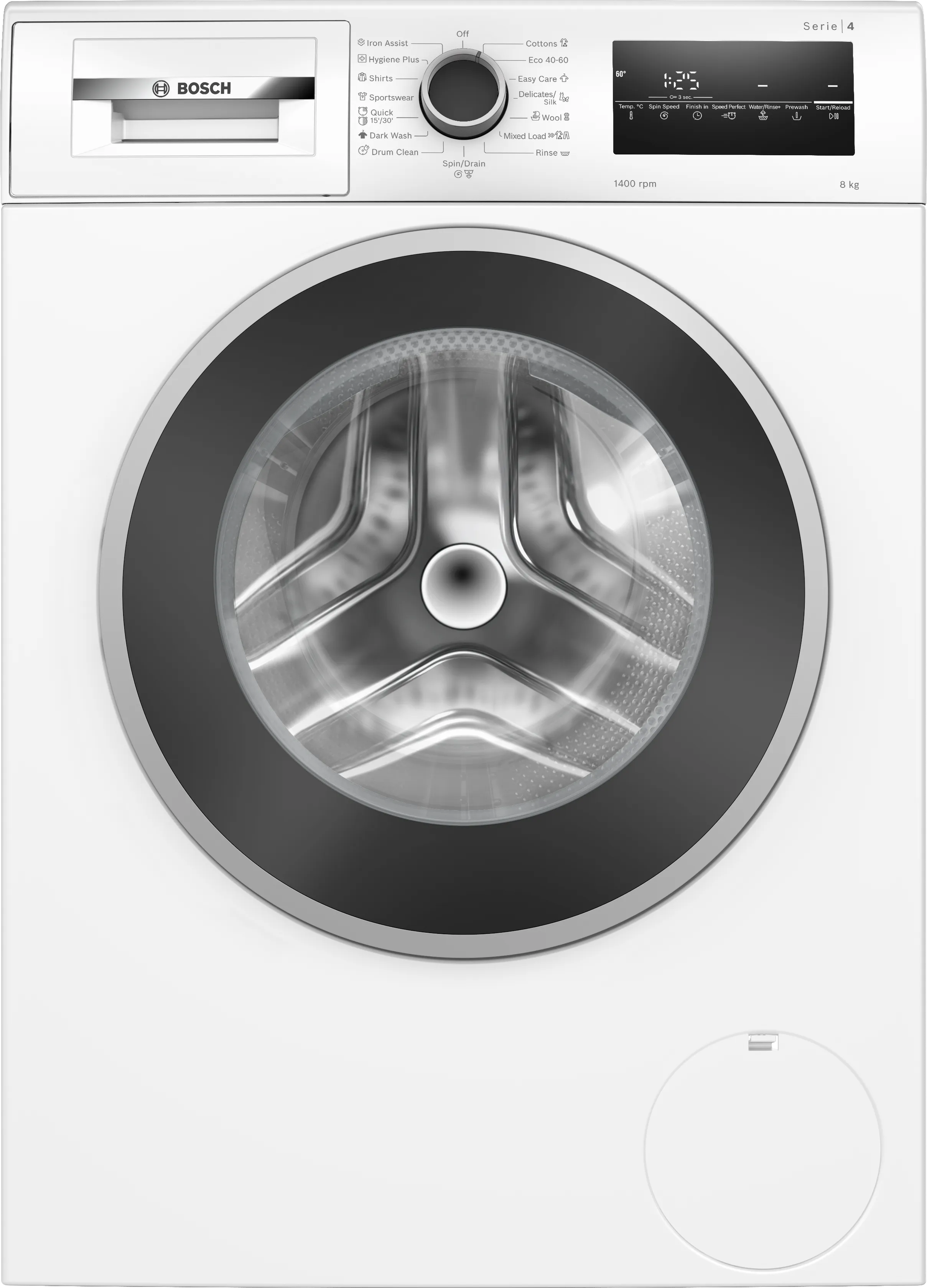 סדרה 4 מכונת כביסה פתח קדמי 8 kg מקסימום 1400 סל"ד 