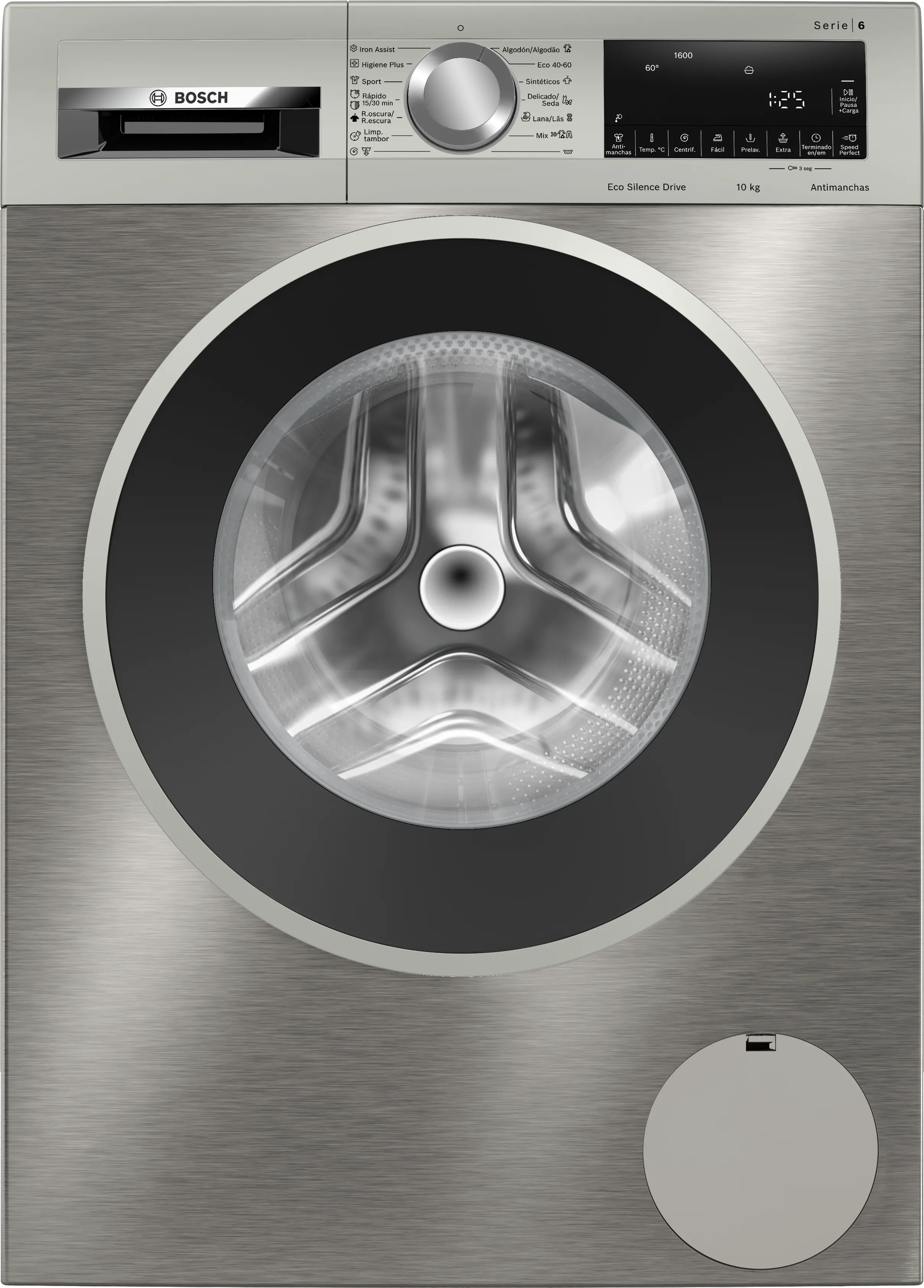 Serie 6 Máquina de Lavar Roupa, Carga Frontal 10 kg , Silver-inox / stainless steel