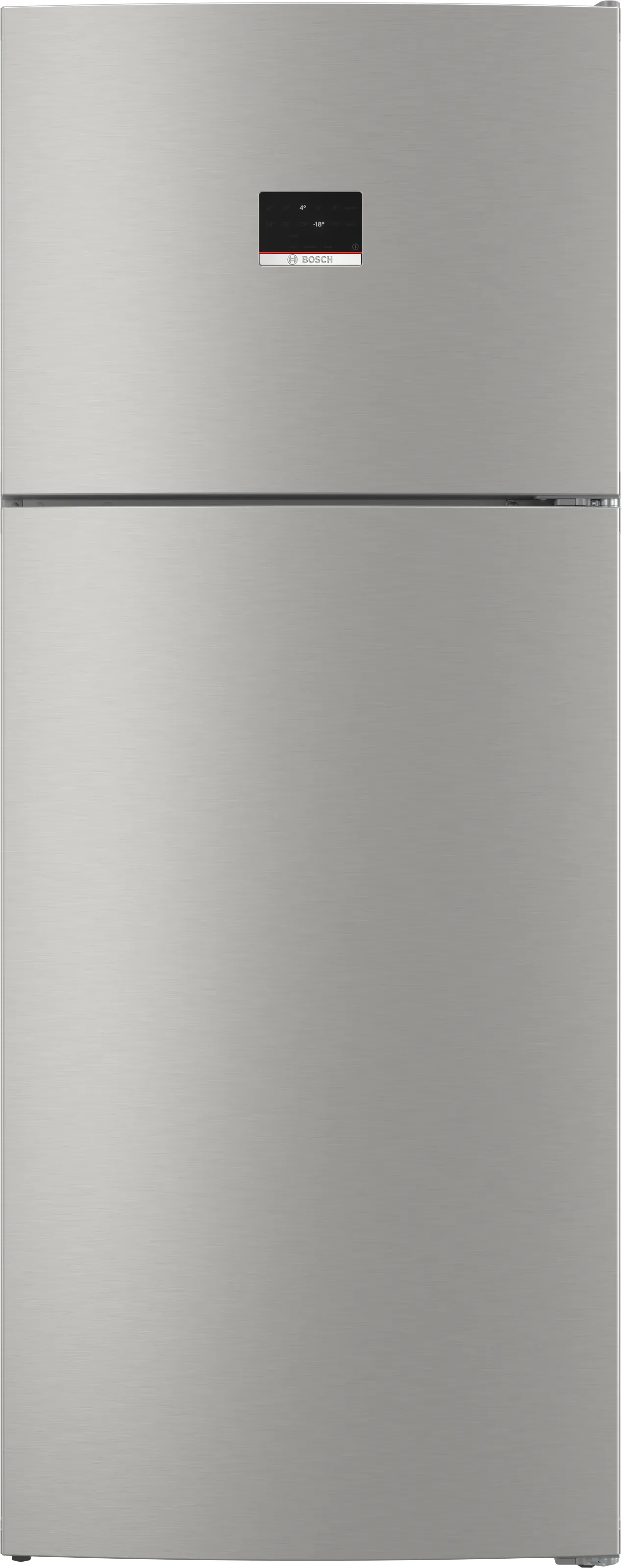 Series 4 free-standing fridge-freezer with freezer at top 186 x 75 cm Brushed steel anti-fingerprint, Total No Frost