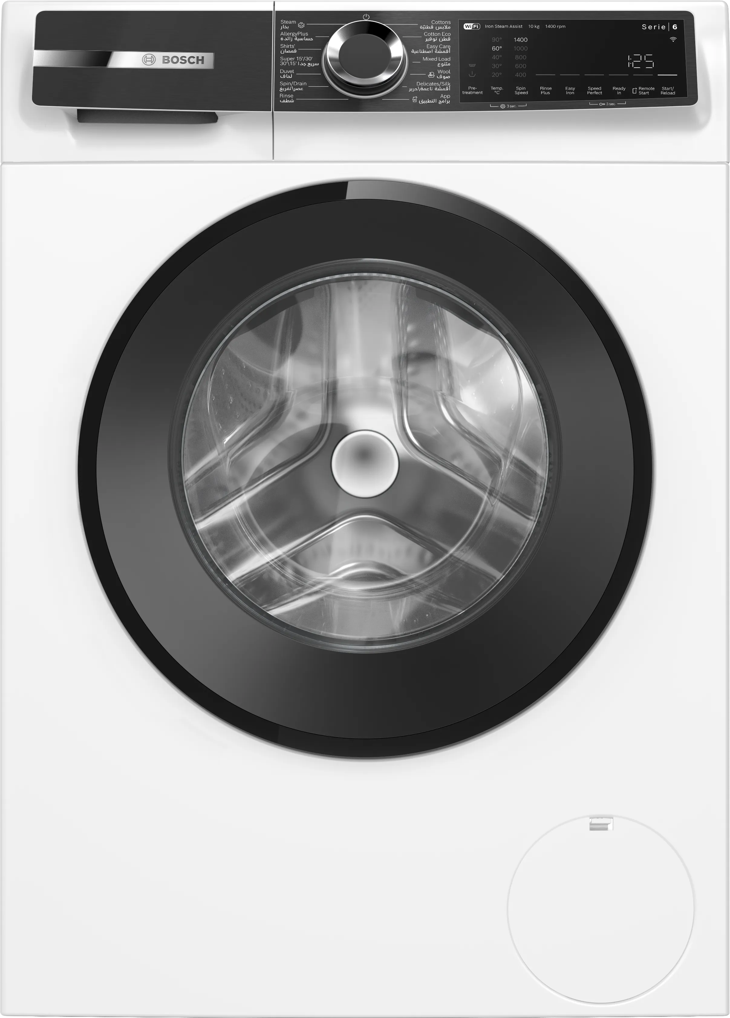 سلسلة الطرازات Serie 6 غسالة ملابس، تحميل أمامي بالحجم الكامل 10 kg الحد الأقصى 1400 دورة في الدقيقة