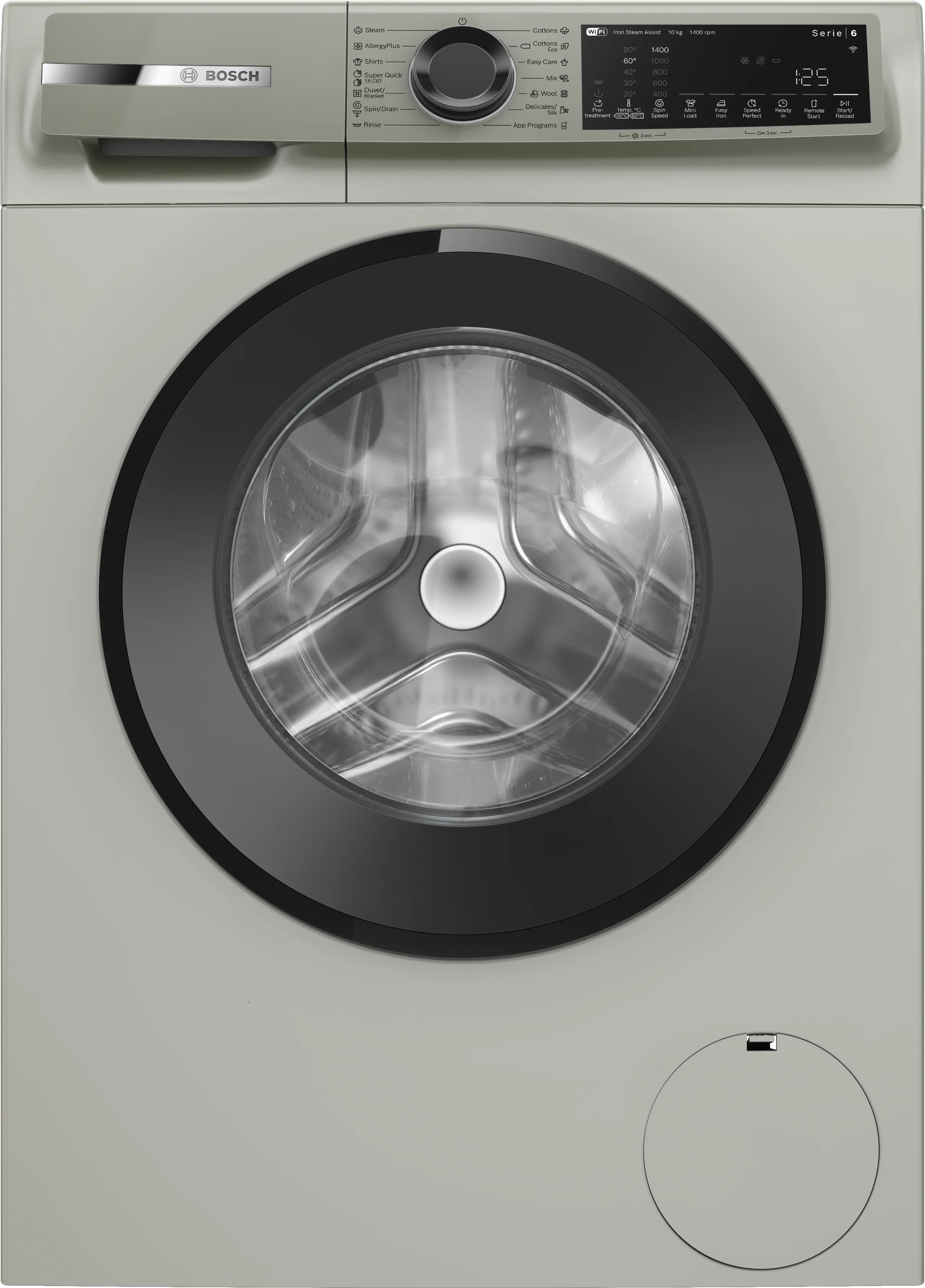 Series 6 Frontloader Washing Machine 10 kg , Silver inox 