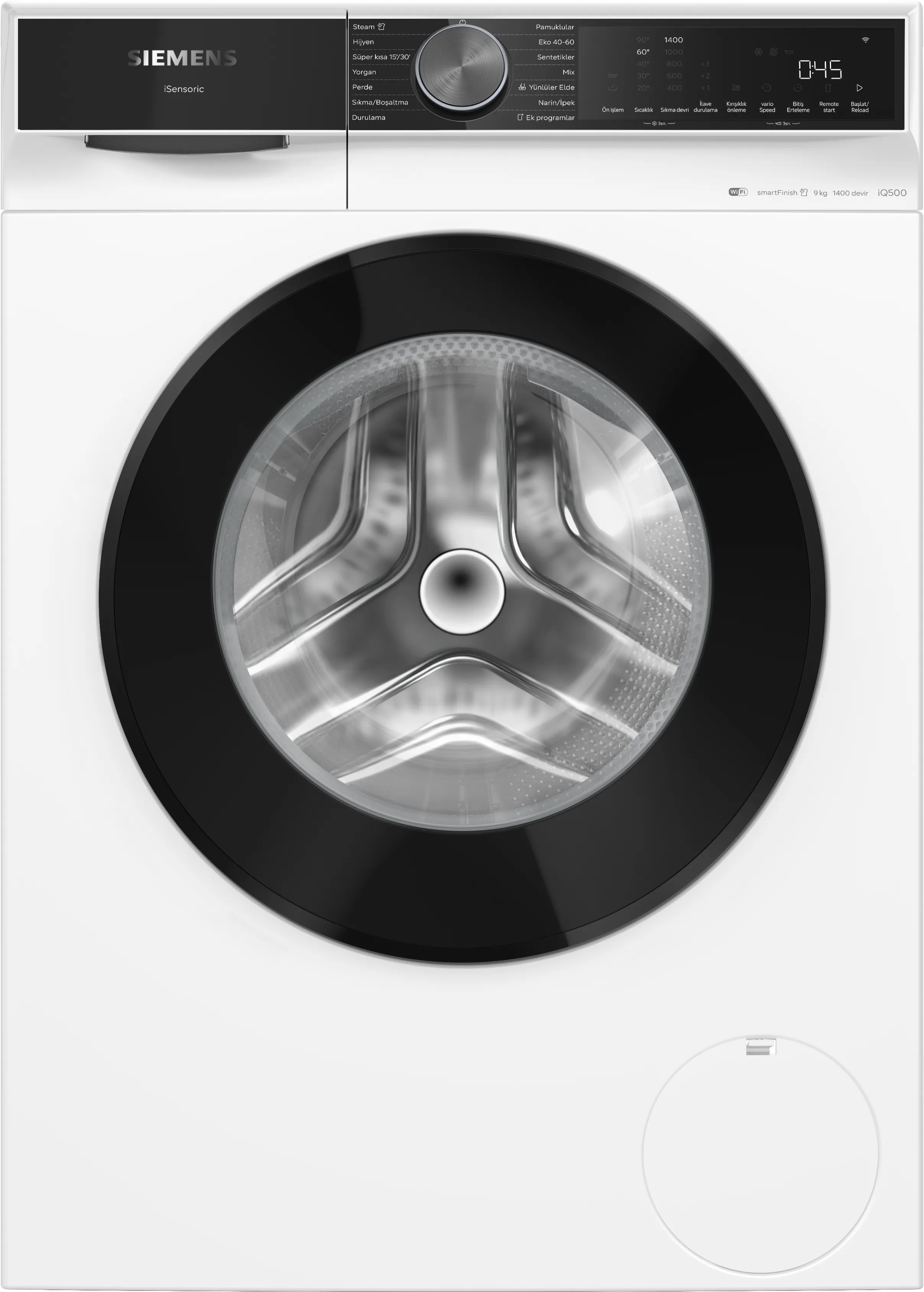 iQ500 Çamaşır Makinesi 9 kg 1400 dev./dak., Beyaz 