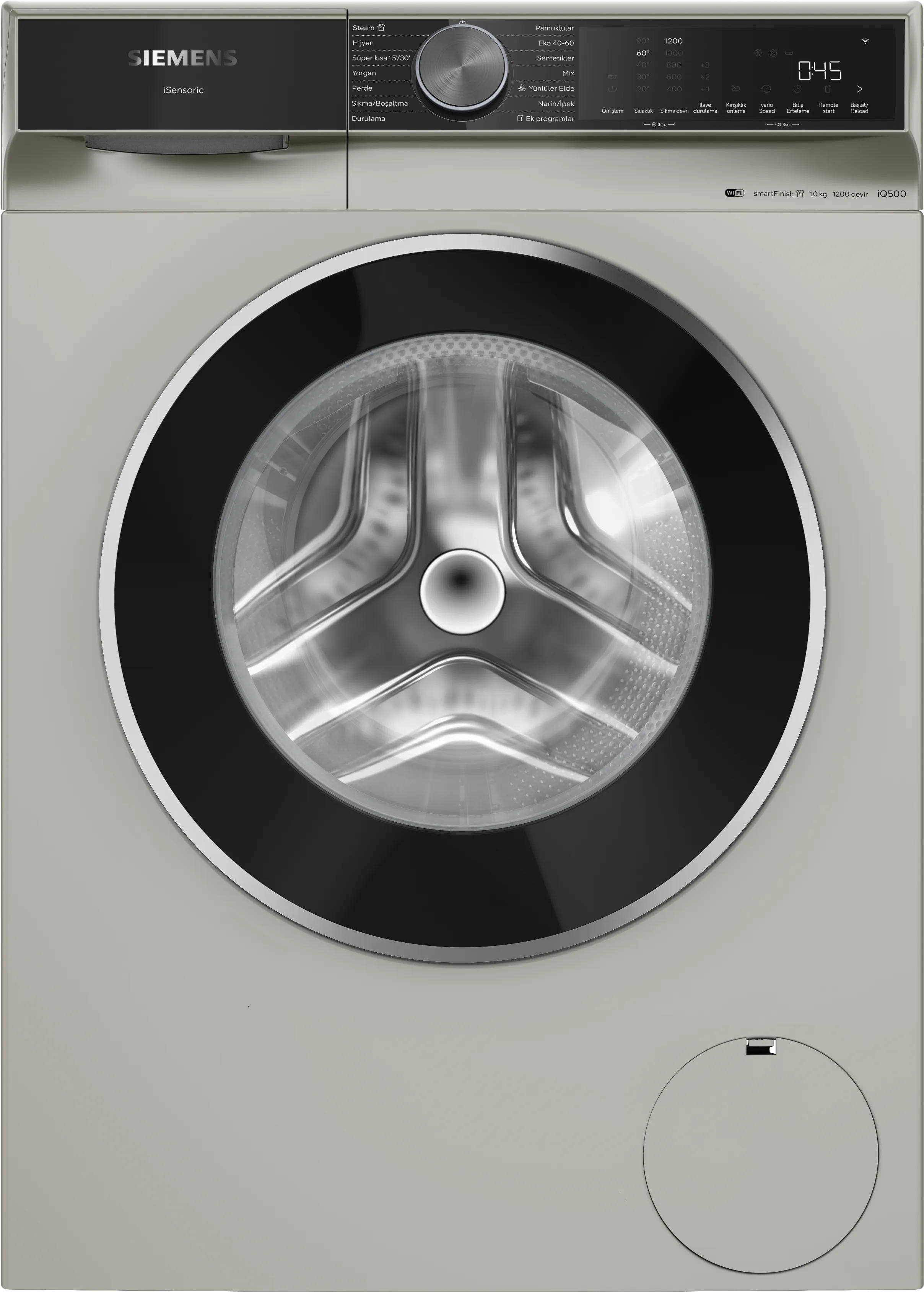 iQ500 Çamaşır Makinesi 10 kg 1200 dev./dak., Gümüş 