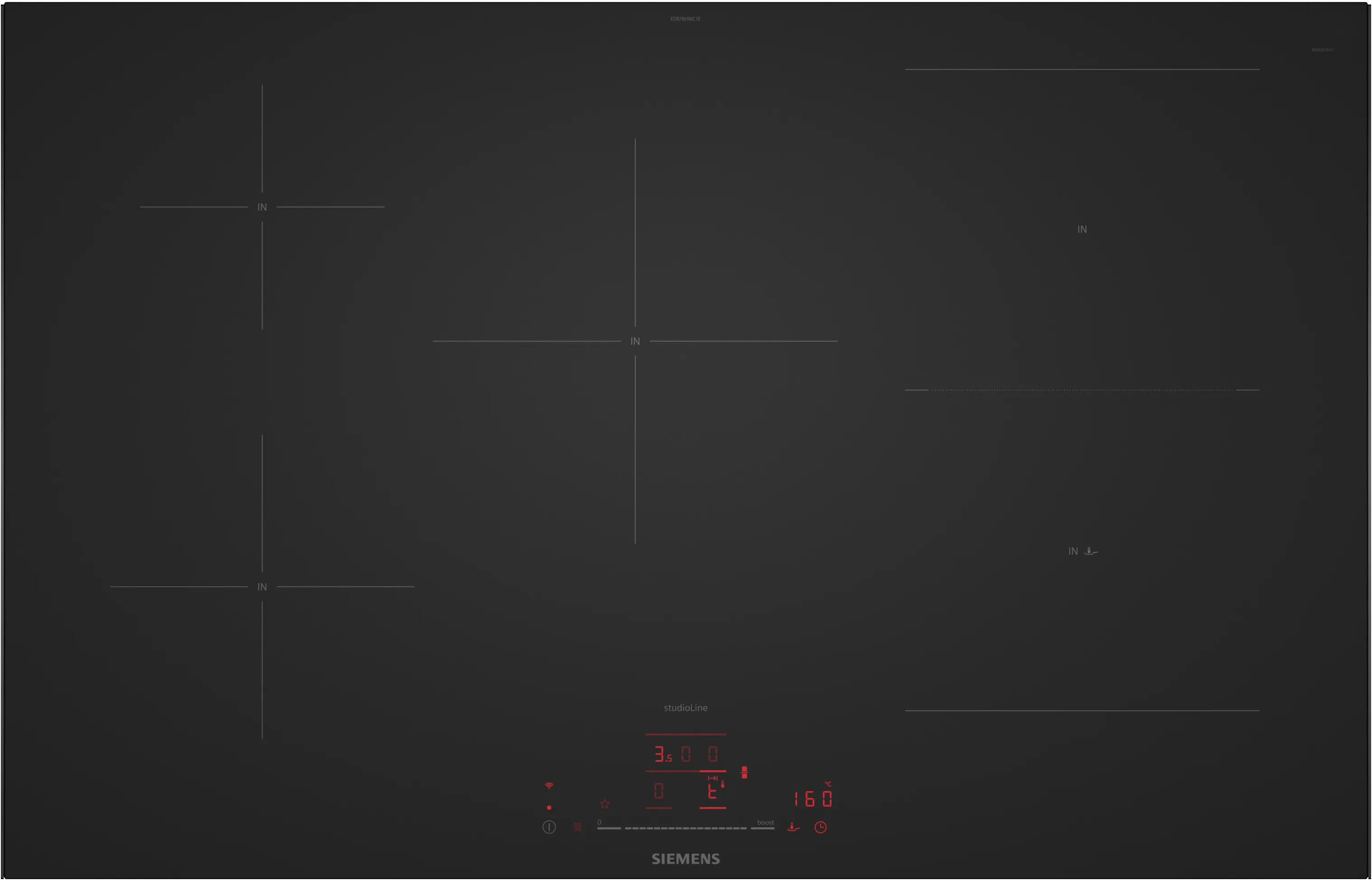 iQ500 Inductiekookplaat 80 cm Matzwart, opbouwmontage met rand  