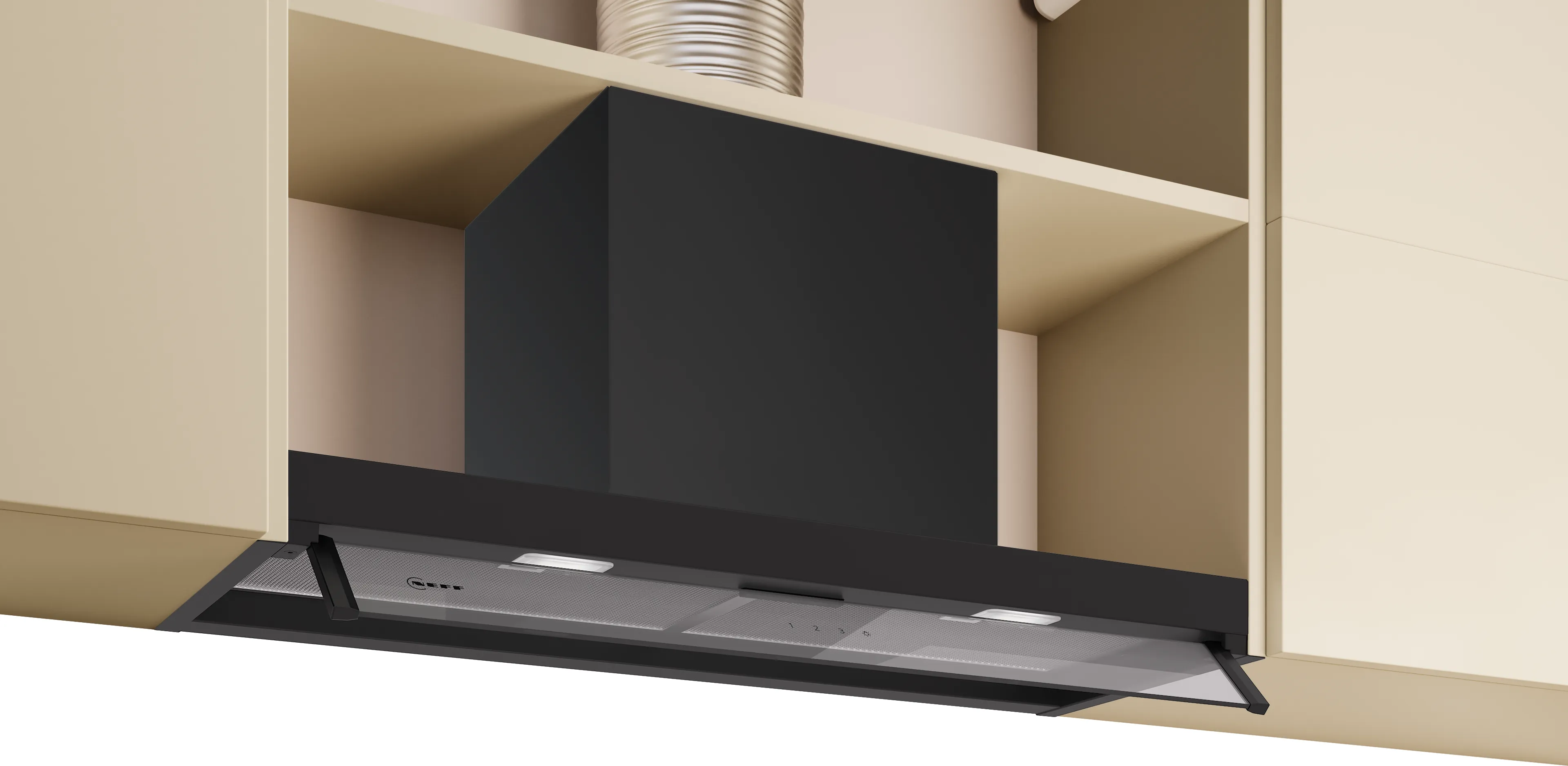 N 50 Integrated Design Hood 80 cm clear glass, Matt black  