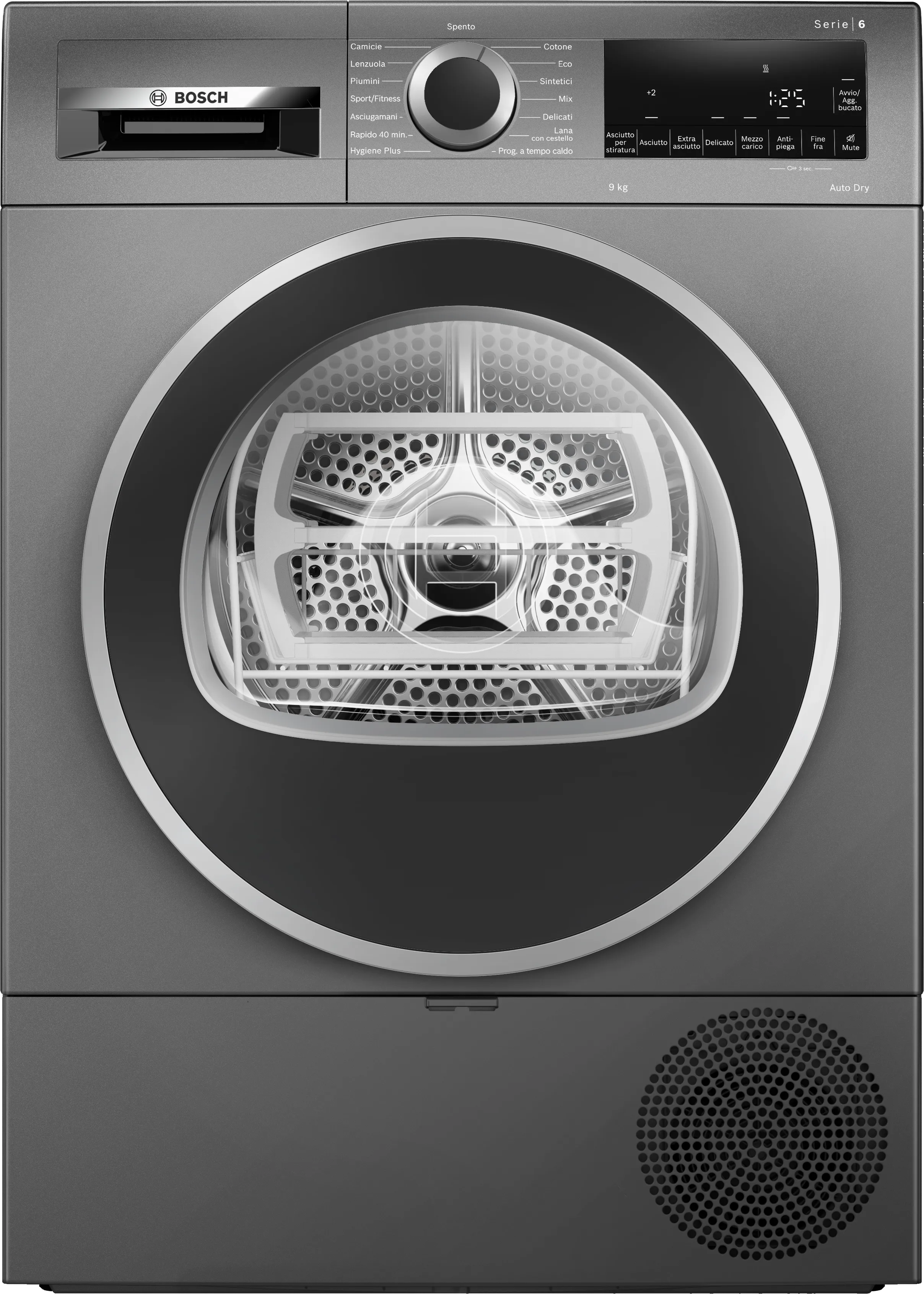 Serie 6 Asciugatrice a pompa di calore 9 kg Cast iron grey 