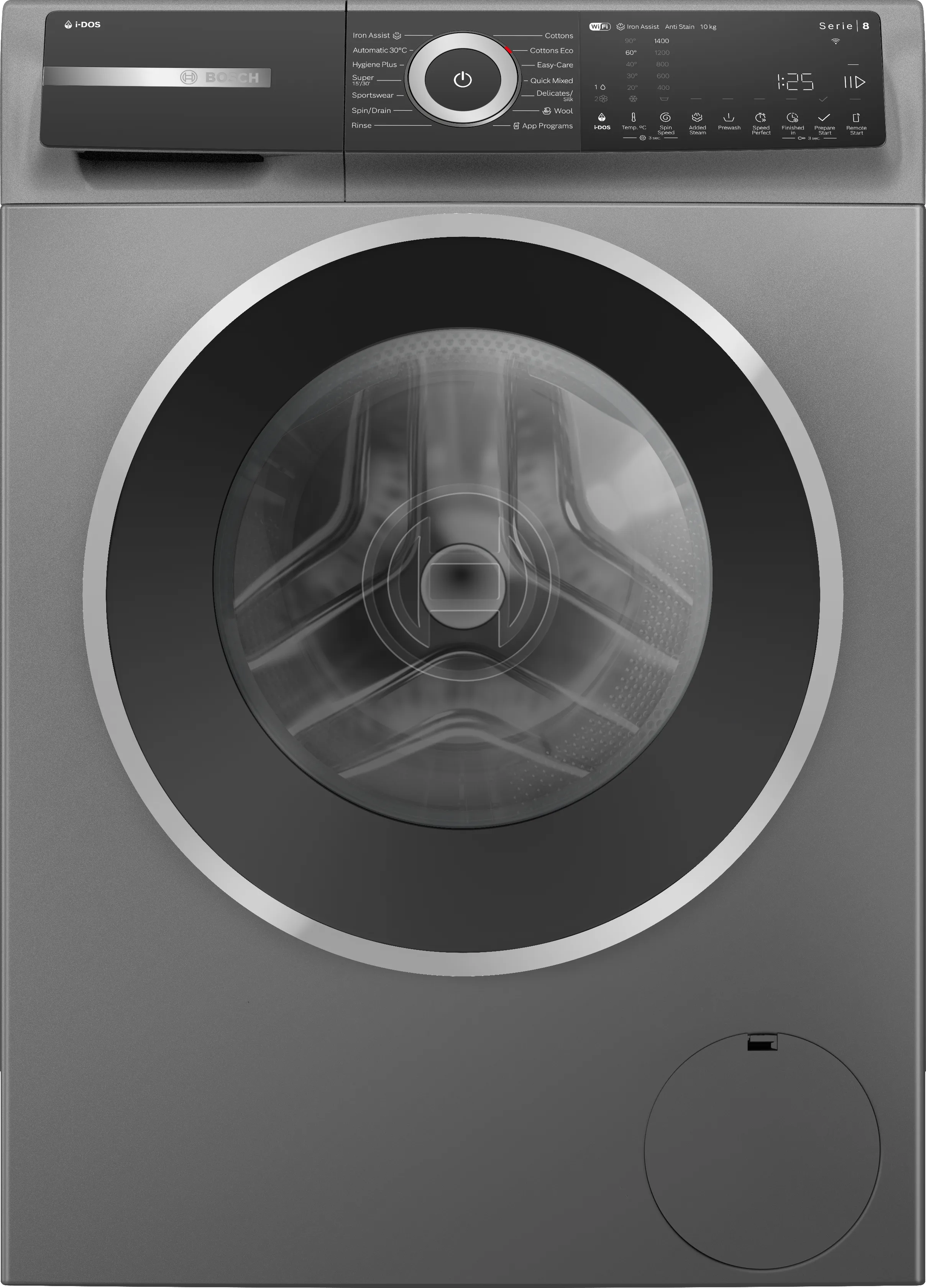 Series 8 washing machine, front loader 10 kg , Cast iron grey 