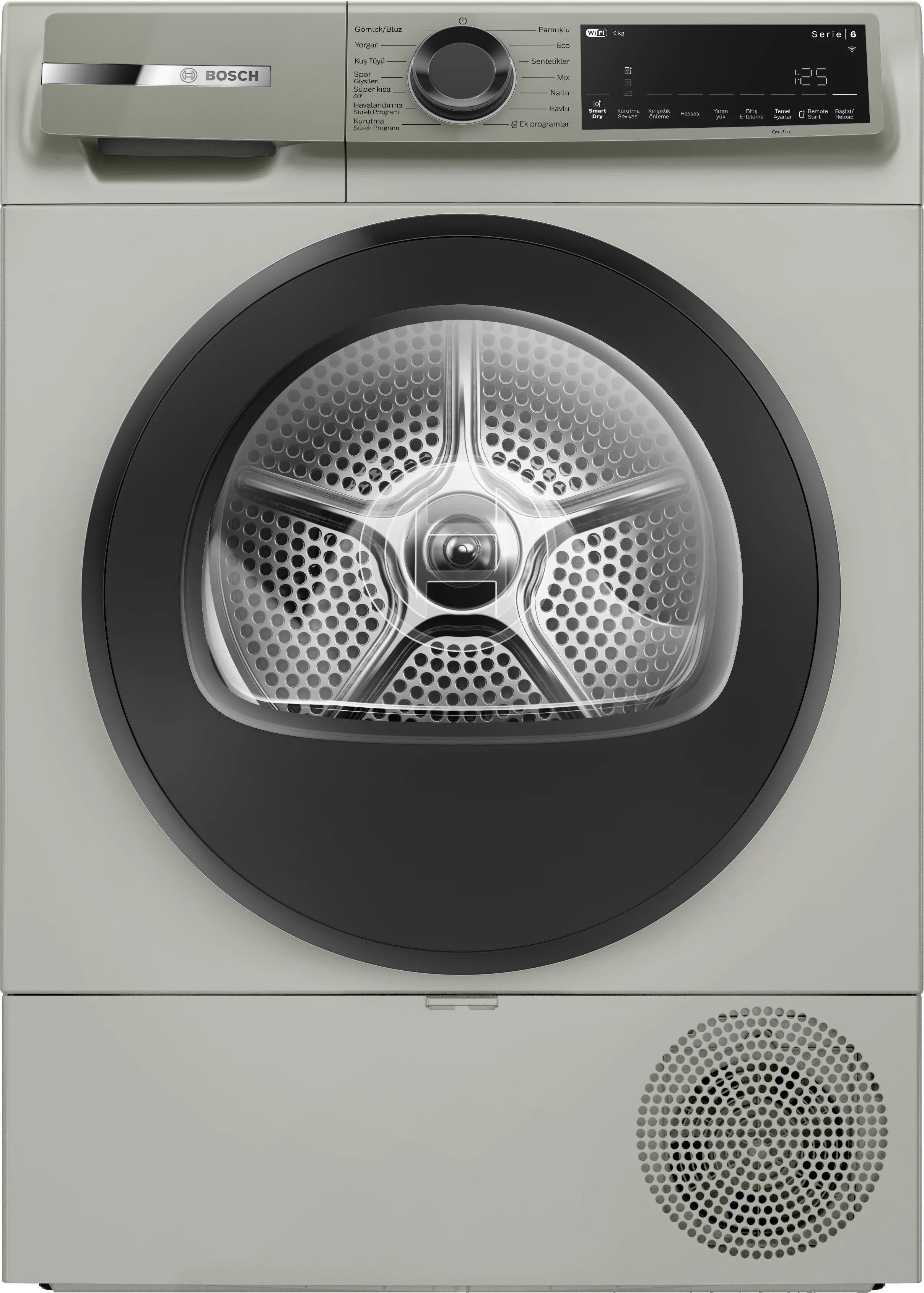 Serie 6 Isı Pompalı Kurutma Makinesi 9 kg Gümüş 