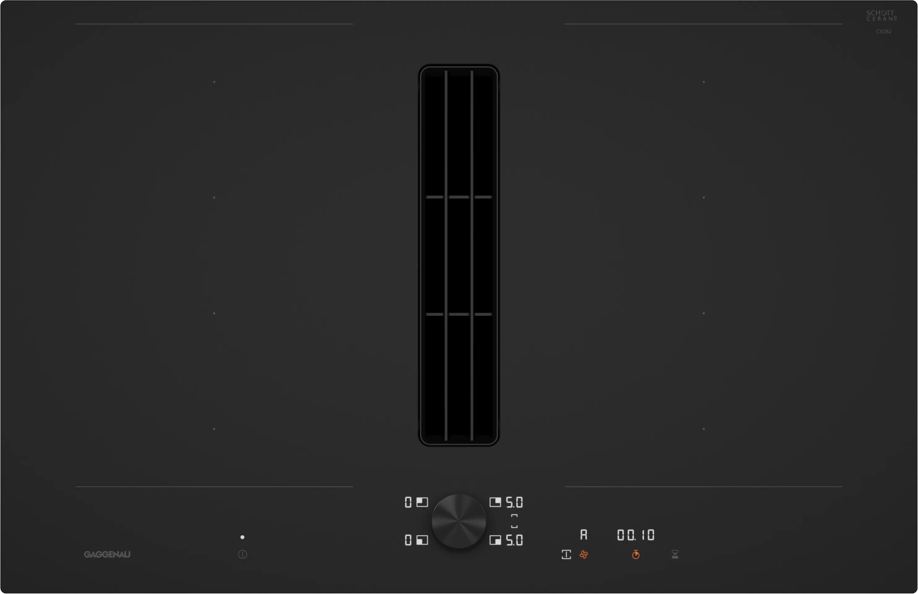 Serie 200 Piano cottura Flex a induzione con sistema di aspirazione integrato 80 cm Nero opaco