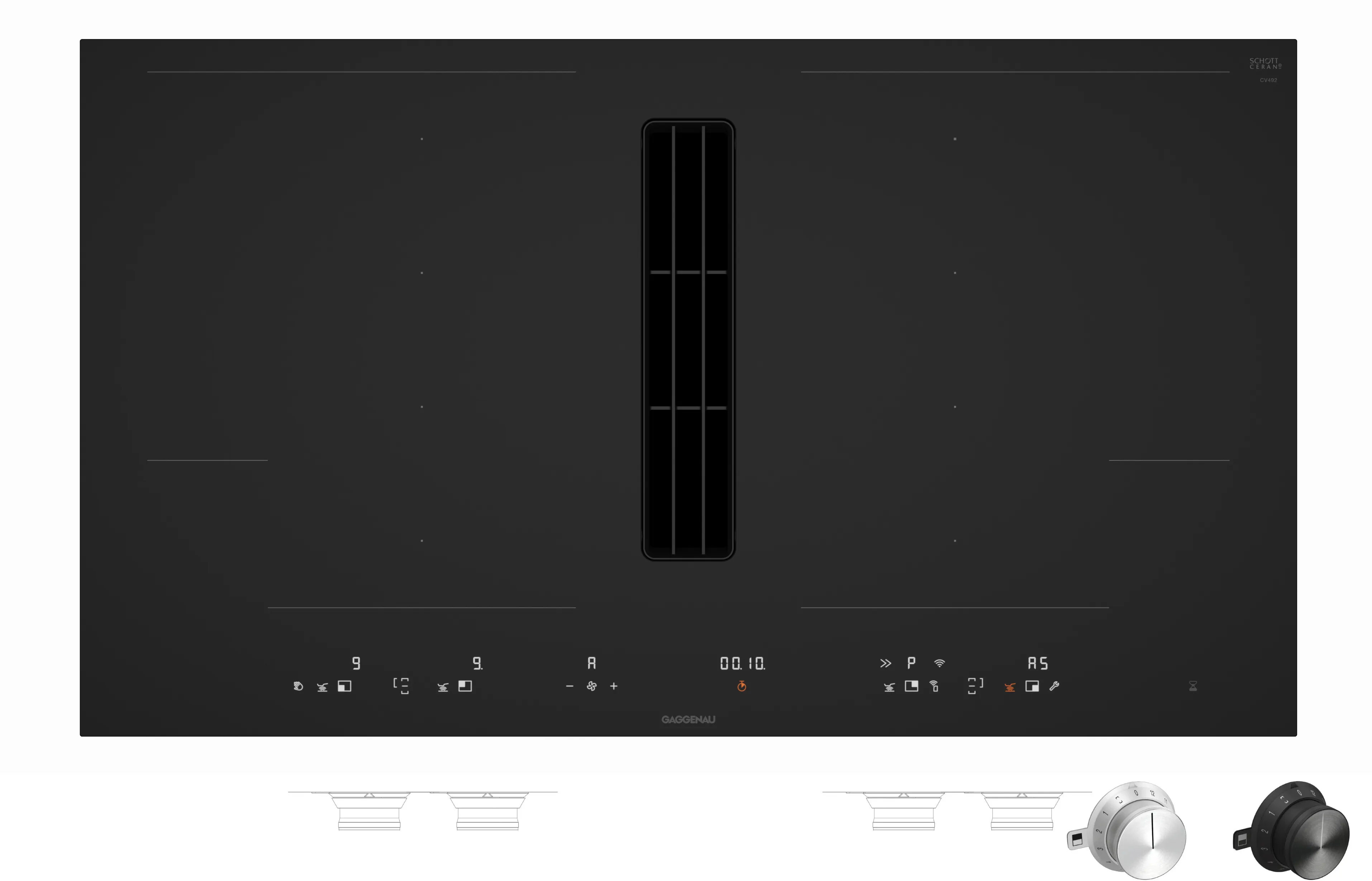 Serie 400 Flex-Induktionskochfeld mit integriertem Lüftungssystem 90 cm