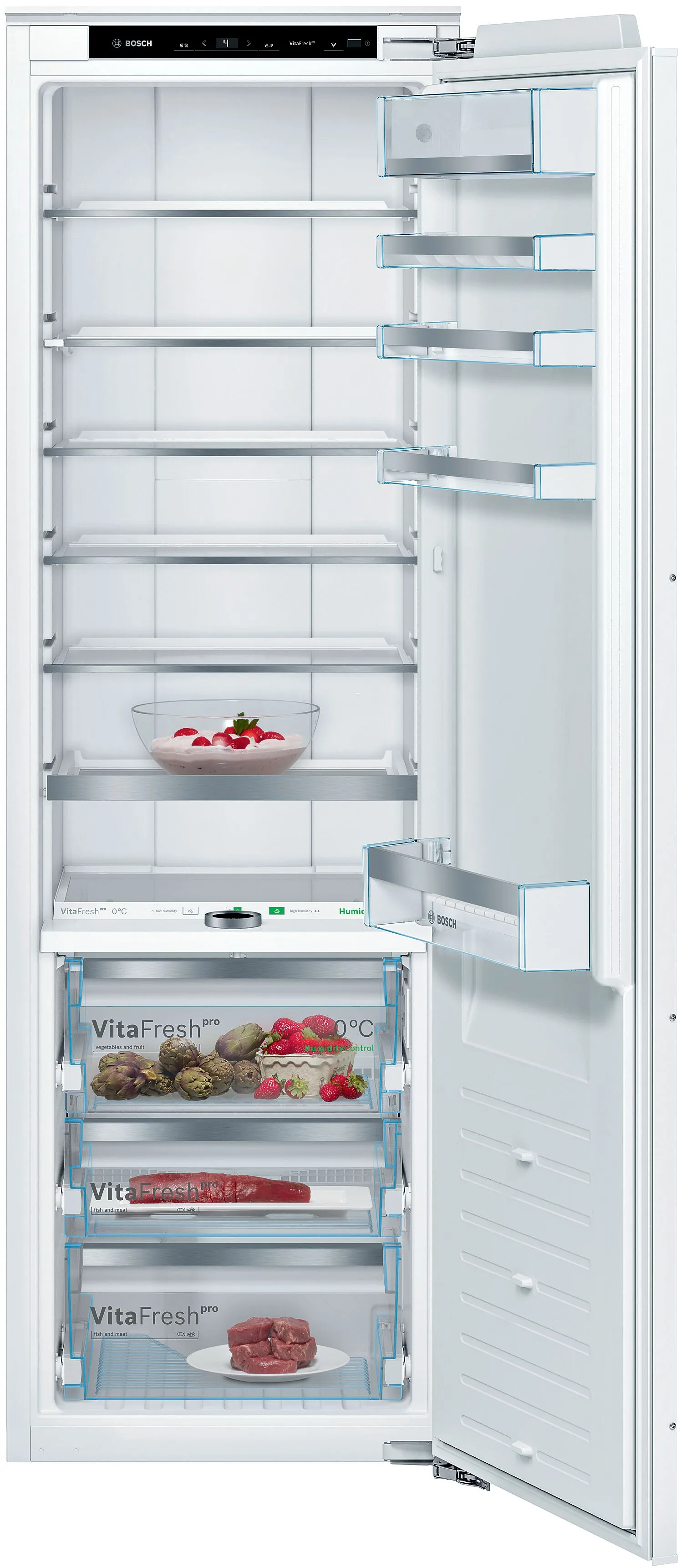 Series 8 built-in fridge 177.2 x 55.8 cm soft close flat hinge 