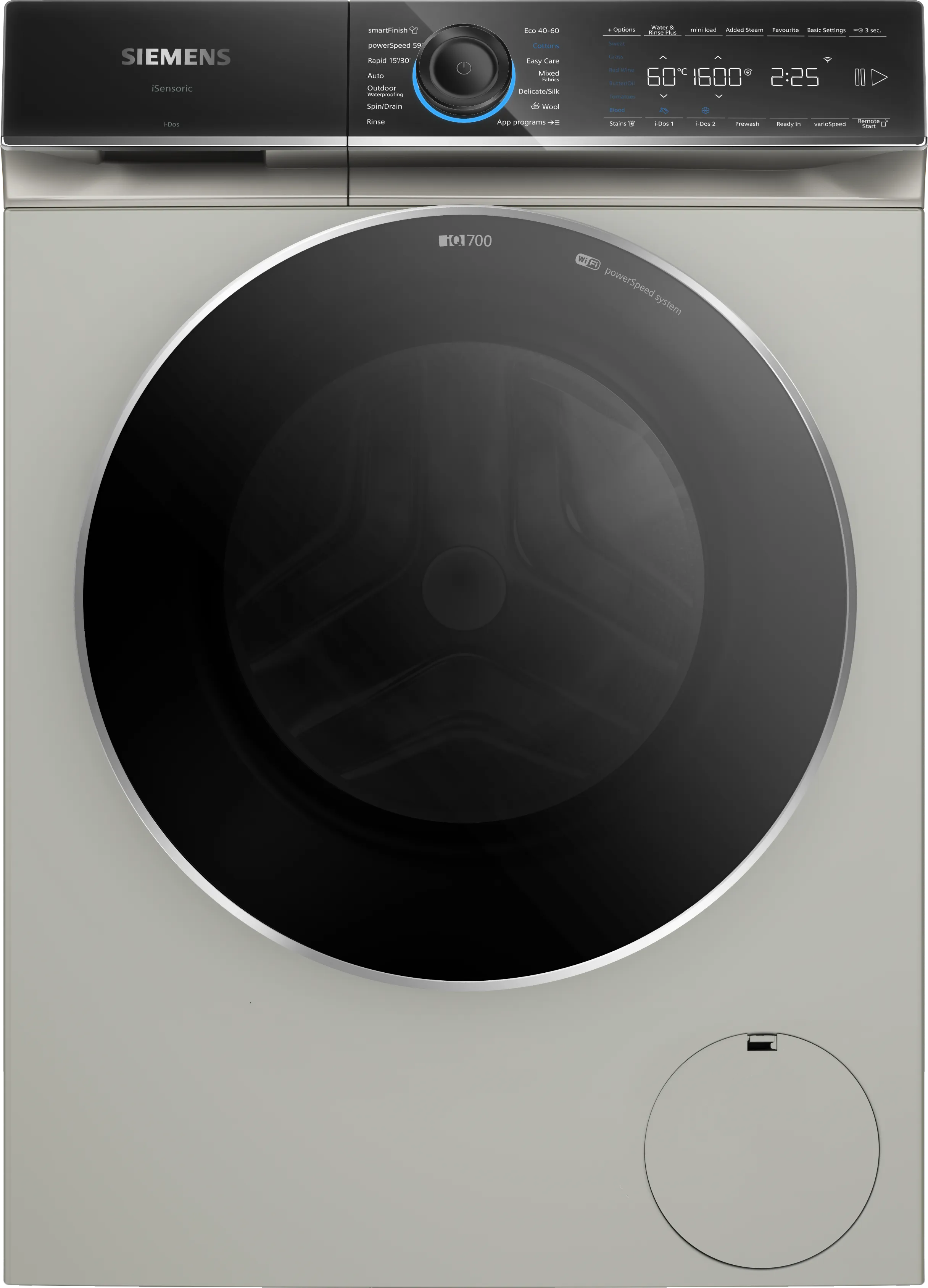 iQ700 Washing machine, front loader 11 kg max. 1600 rpm, Silver inox 