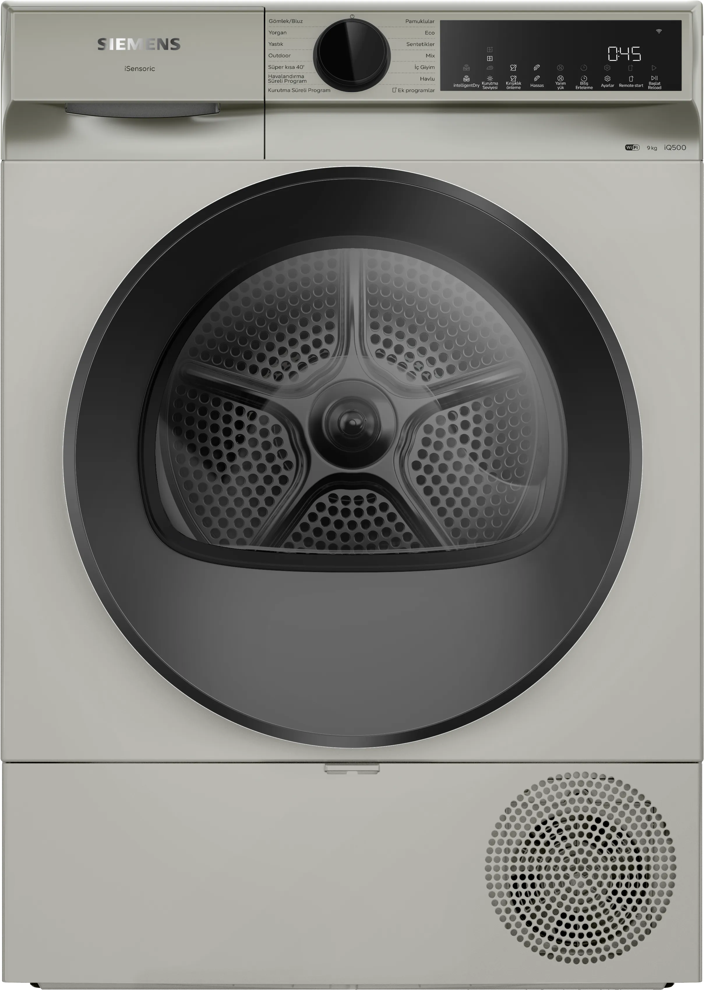 iQ500 Isı Pompalı Kurutma Makinesi 9 kg Gümüş 