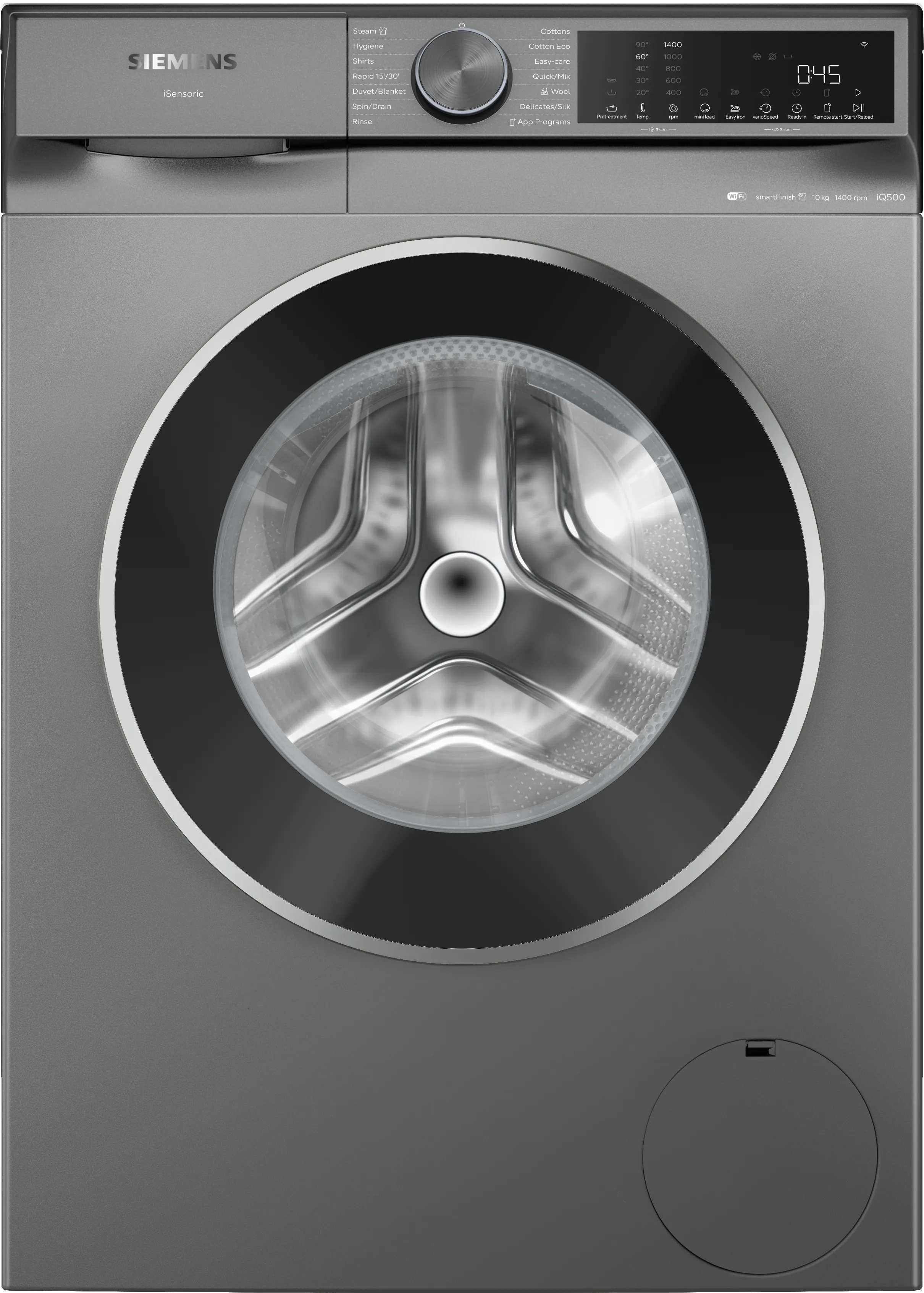 iQ500 Frontloader Washing Machine 10 kg , Cast iron grey 
