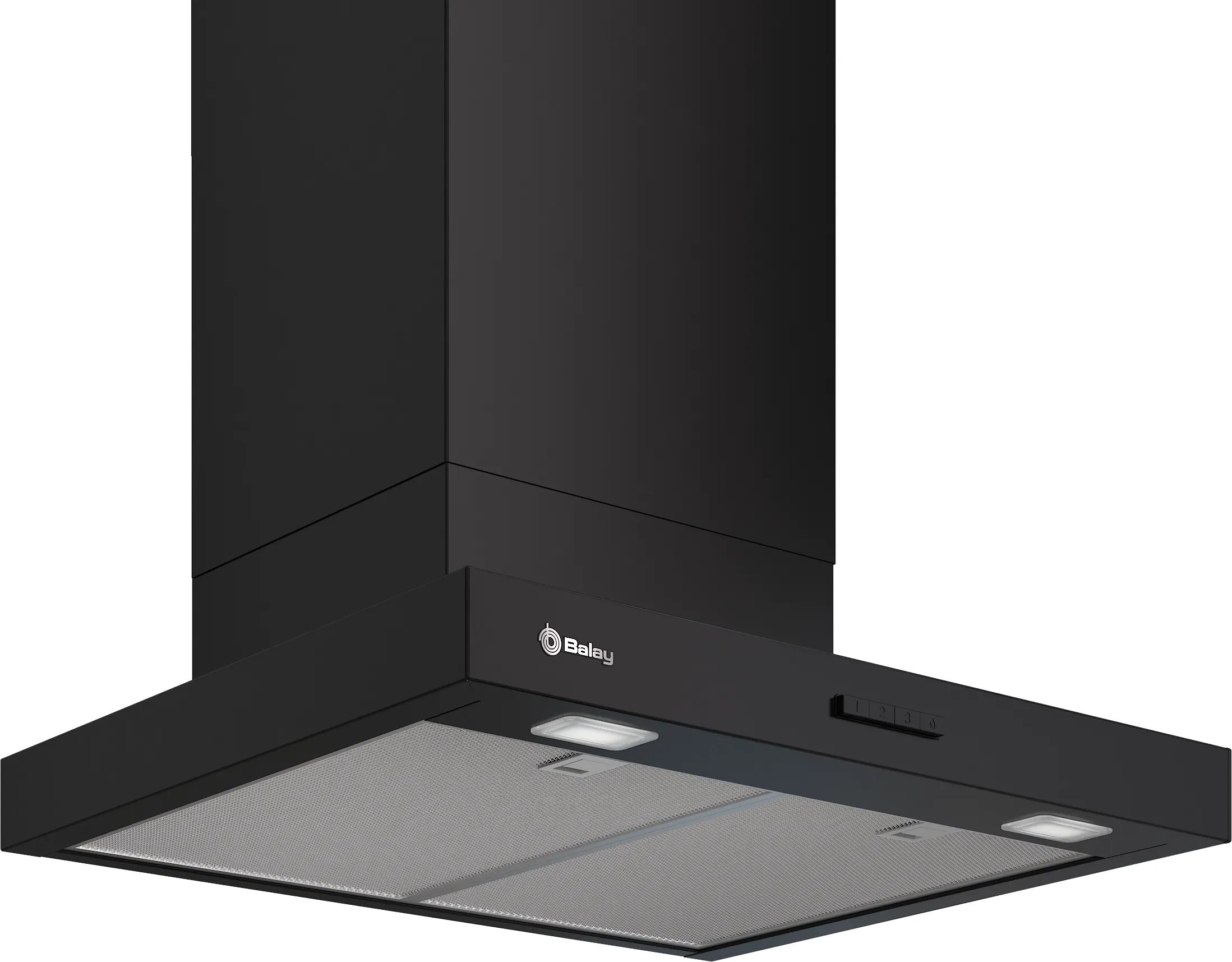 Campana decorativa de pared box 60 cm Negro mate 