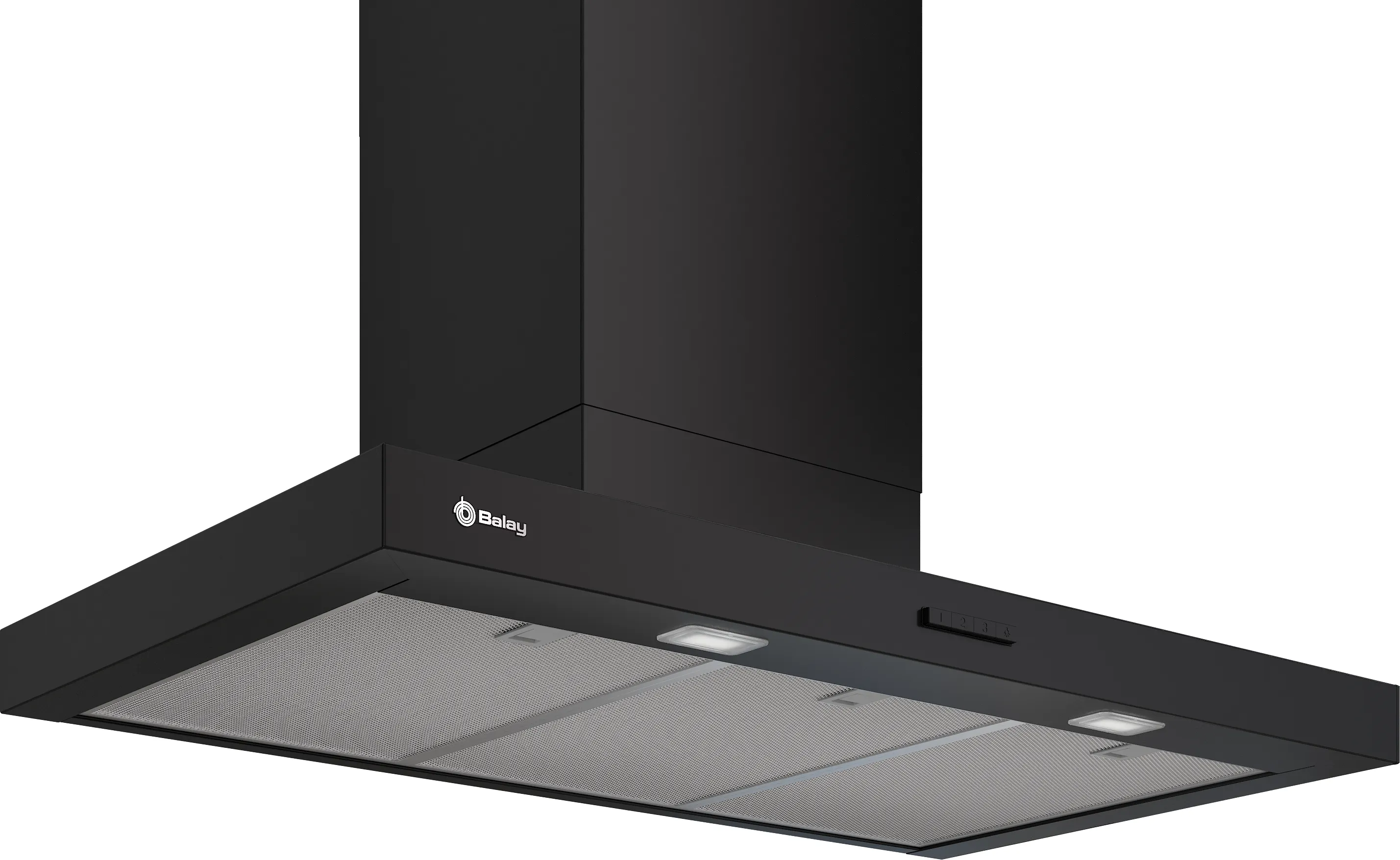 Campana decorativa de pared box 90 cm Negro mate 