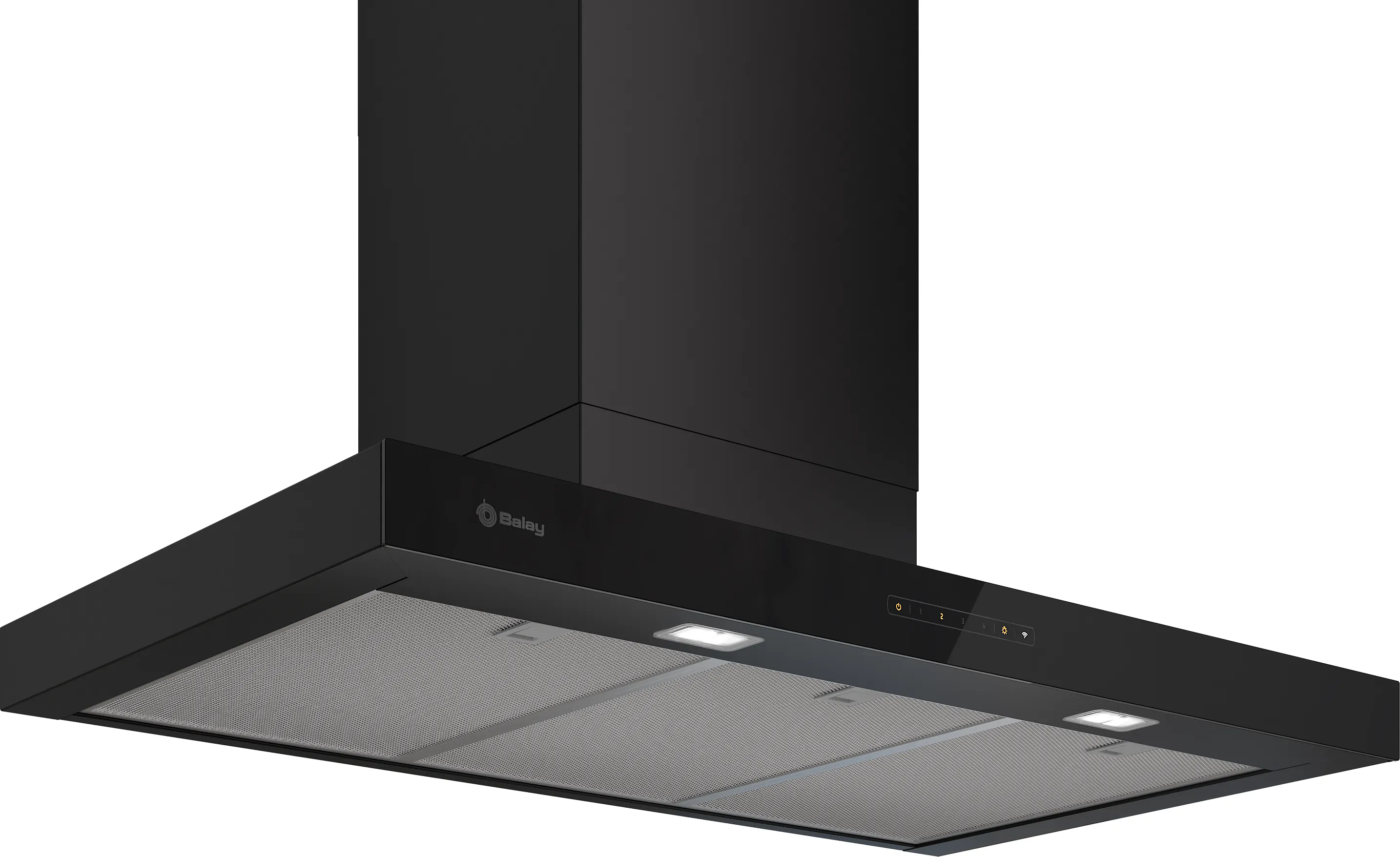 Campana decorativa de pared box 90 cm Negro mate 