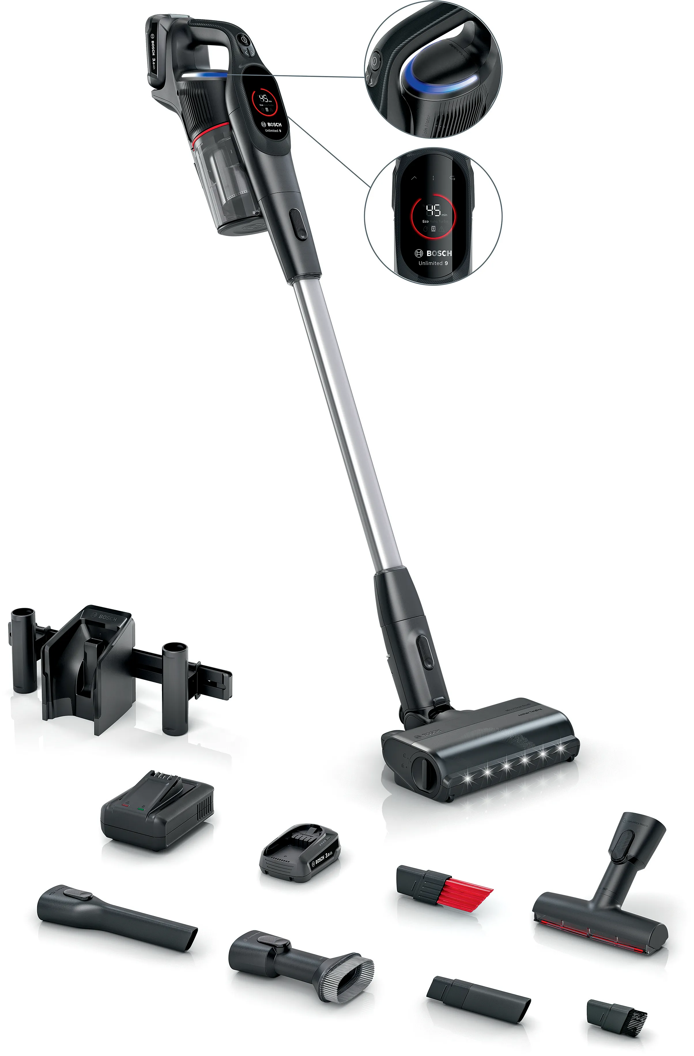 Rechargeable vacuum cleaner Unlimited 9 Black 