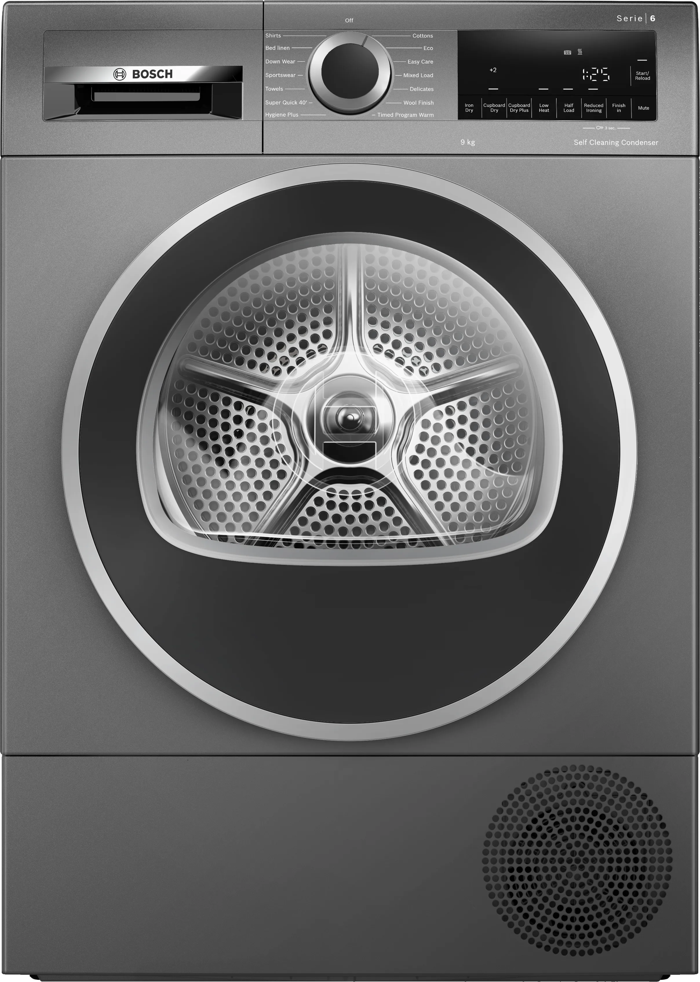 Series 6 Heat pump tumble dryer 9 kg Cast iron grey 