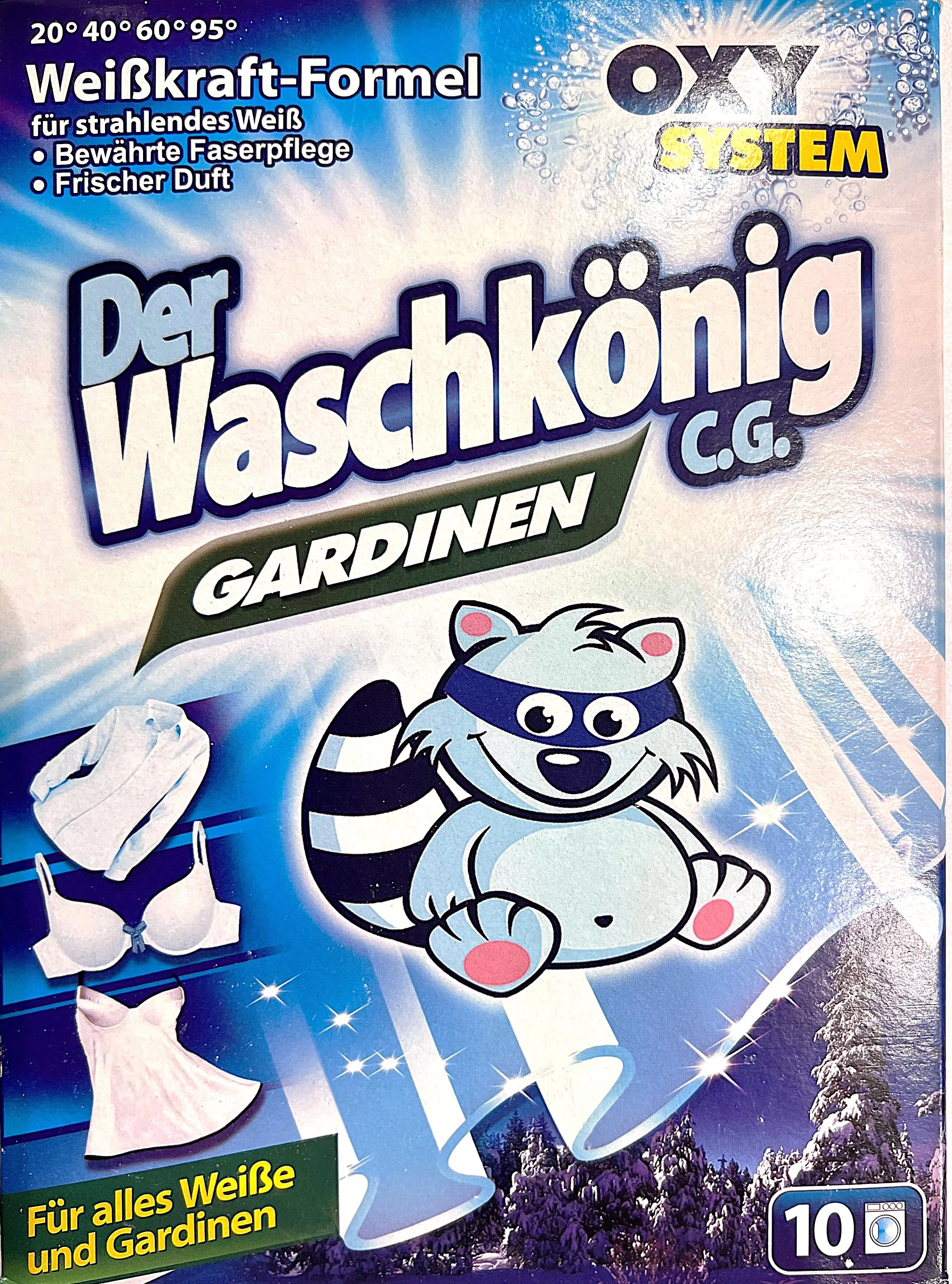 Środek do prania Der Waschkönig C.G. Gardinen – proszek do prania firan i bielizny 600g - 10WL 