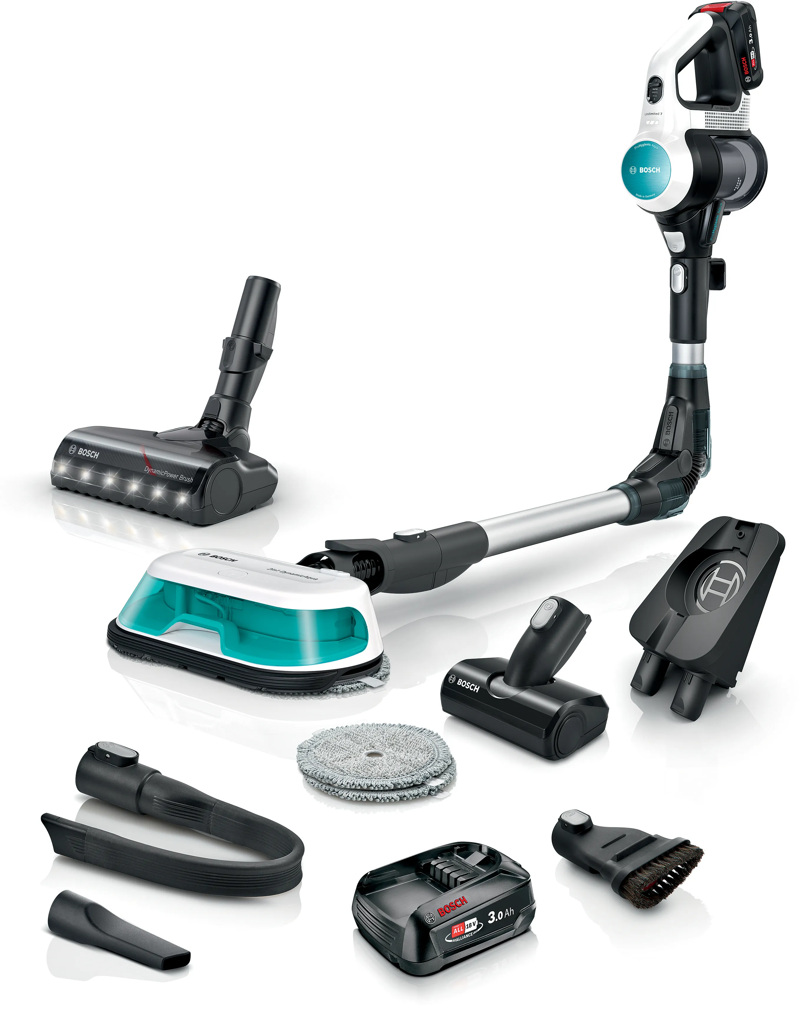 Cordless 2 in 1 Vacuum and Mop Unlimited 7 Aqua White 