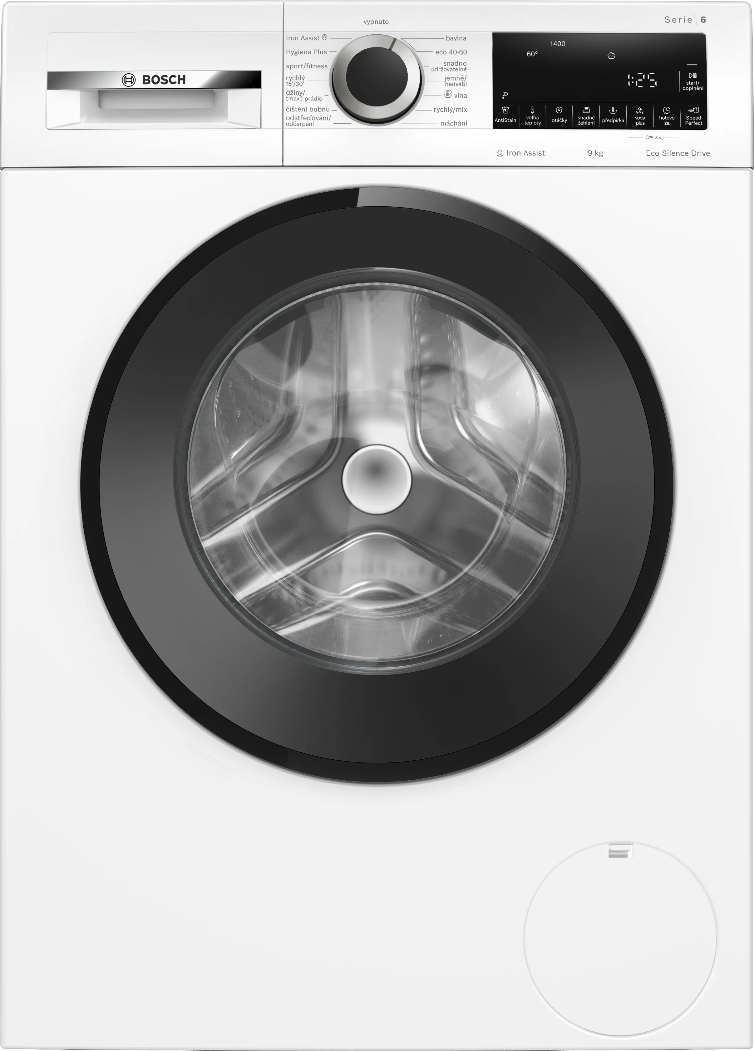 Serie 6 Předem plněná pračka 9 kg max. 1400 otáček za minutu 