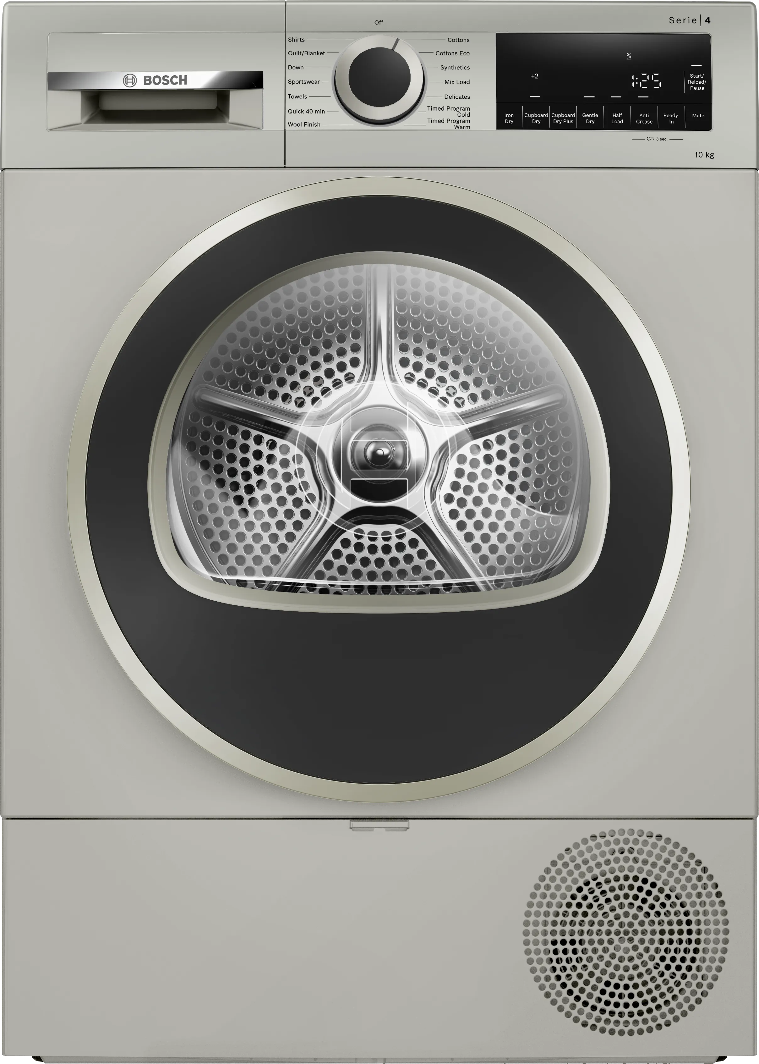 Series 4 heat pump tumble dryer 10 kg Silver inox 