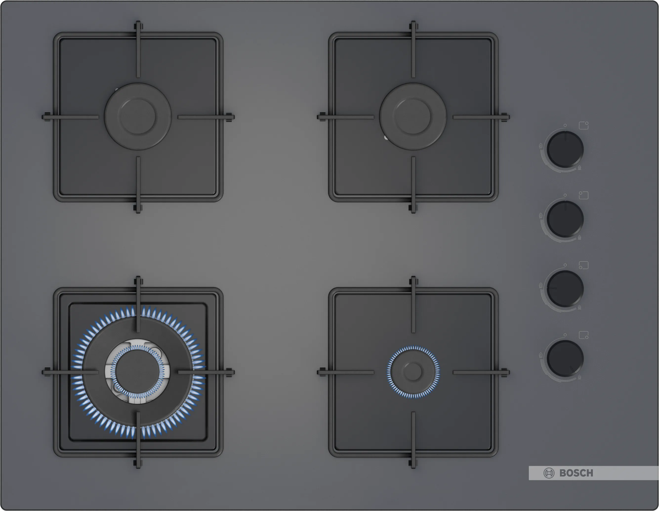 Serie 4 Gazlı Ocak 67 cm Sert cam, Antrasit gri 