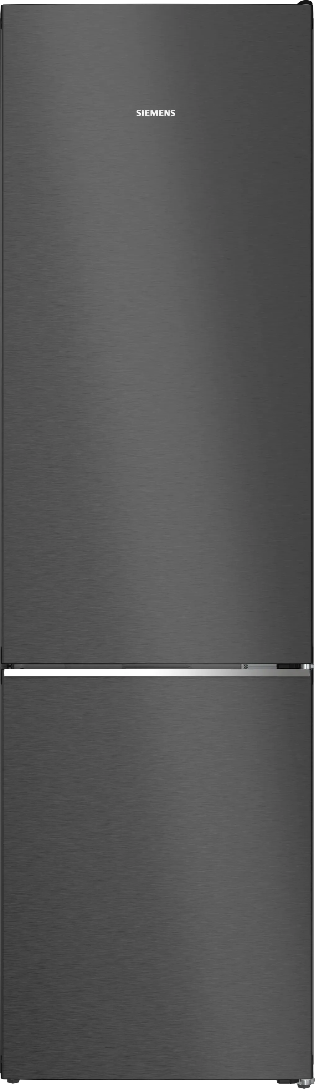 iQ500 Freistehende Kühl-Gefrier-Kombination mit Gefrierbereich unten 203 x 60 cm Gebürsteter schwarzer Stahl AntiFingerprint