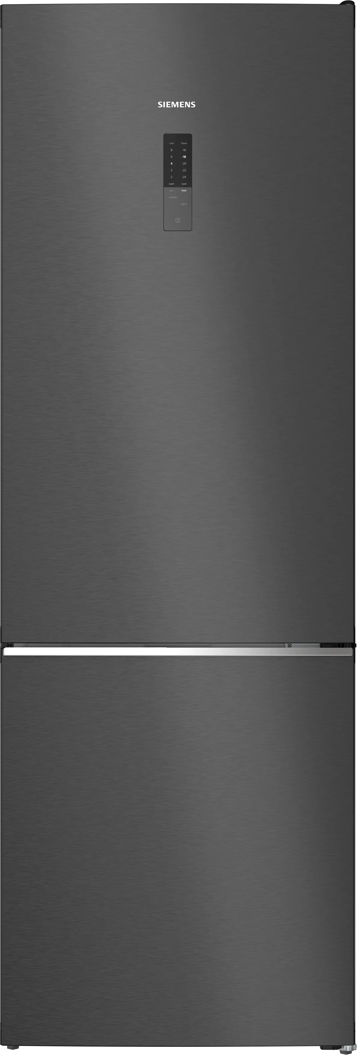 iQ500 Freistehende Kühl-Gefrier-Kombination mit Gefrierbereich unten 203 x 70 cm Gebürsteter schwarzer Stahl AntiFingerprint