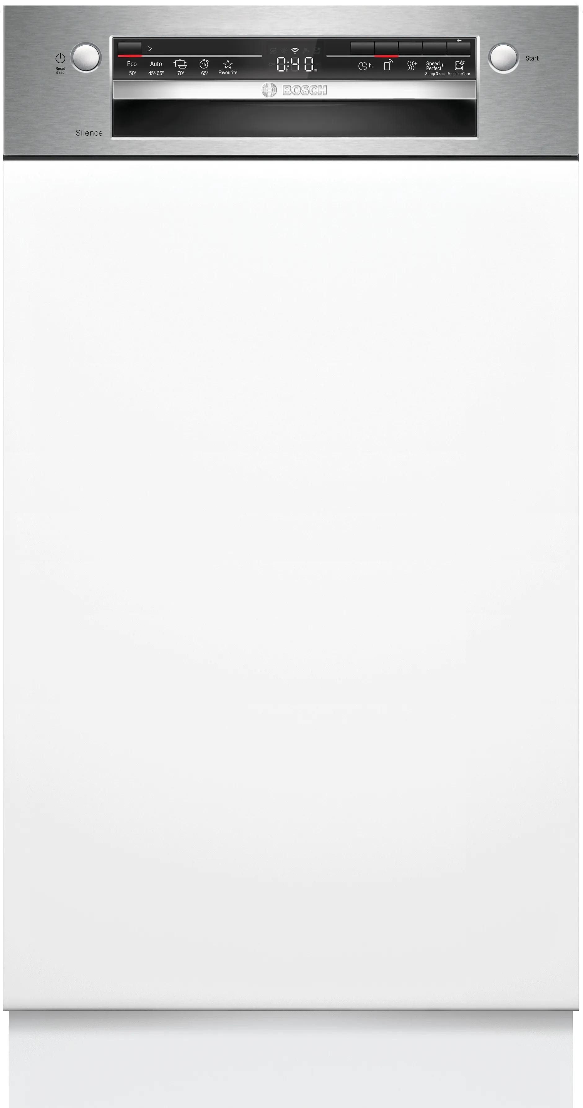 Σειρά 2 Εντοιχιζόμενο πλυντήριο πιάτων με εμφανή μετόπη 45 cm Brushed steel 