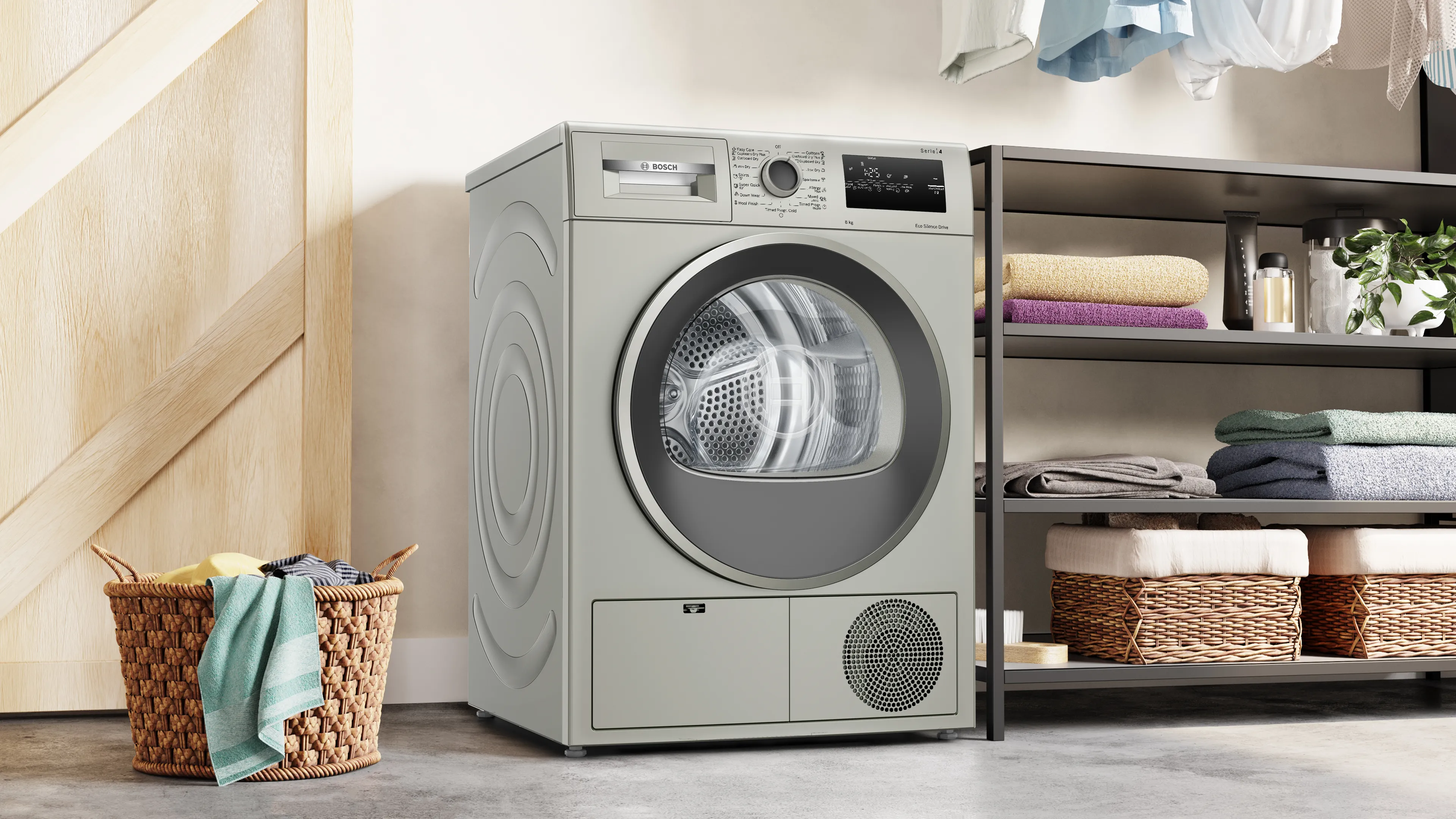 Bosch WTN86202IN Series 4 condenser tumble dryer 8 kg Silver inox