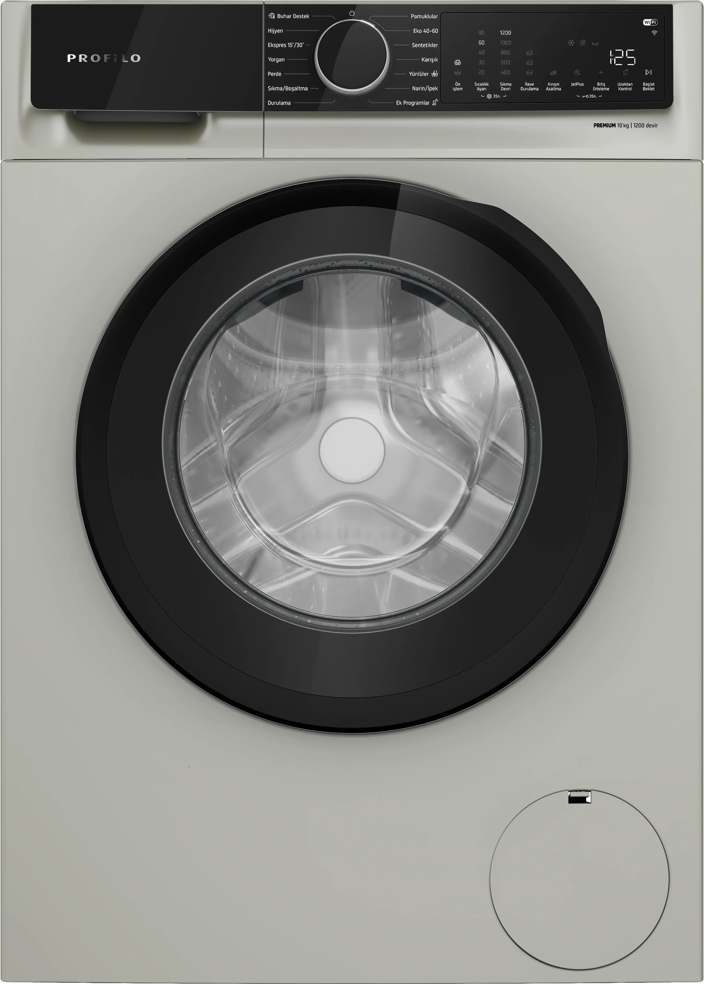 Çamaşır Makinesi 10 kg maks. 1200 dev./dak., Gümüş