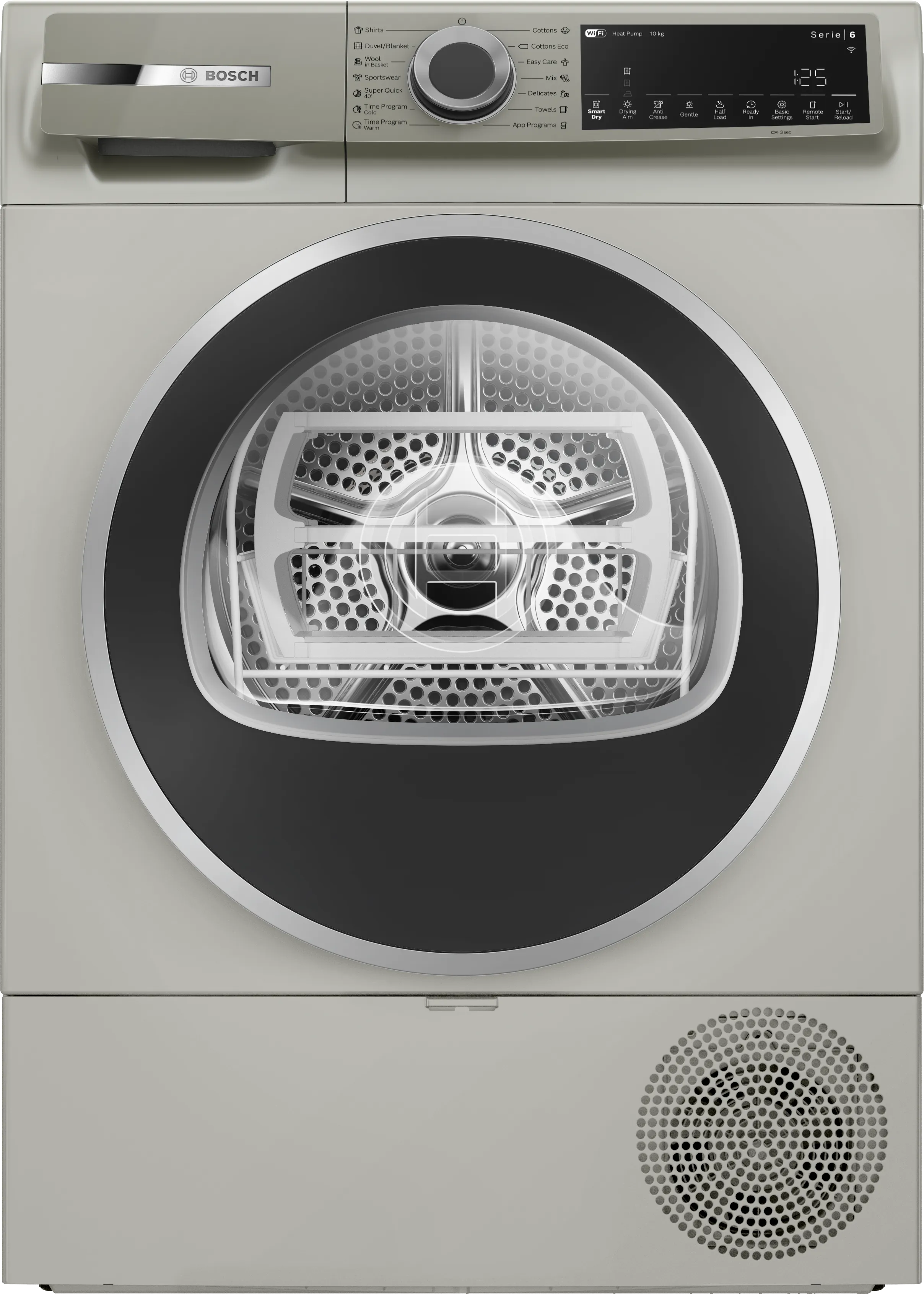 Series 6 Heat Pump Tumble Dryer 10 kg Silver inox