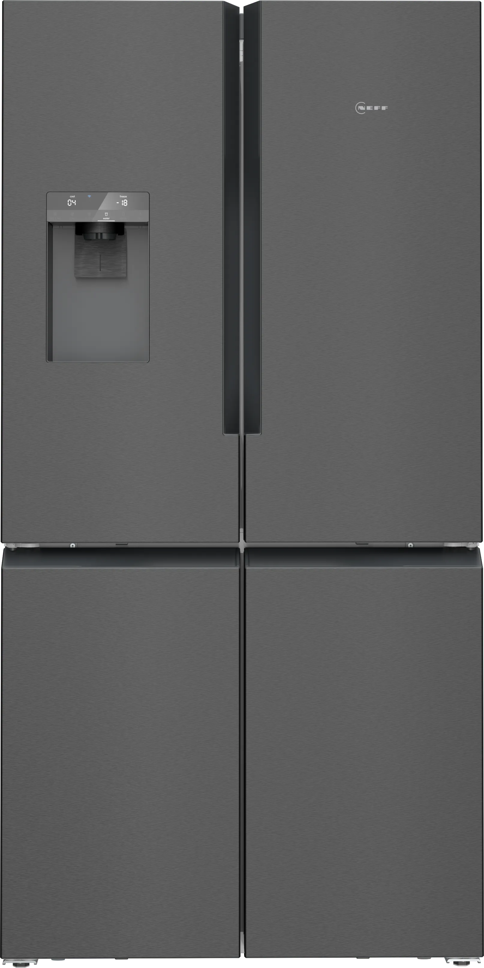 N 70 Kühl-Gefrier-Kombination, mehrtürig 183 x 90.5 cm Gebürsteter schwarzer Stahl AntiFingerprint, Total No Frost