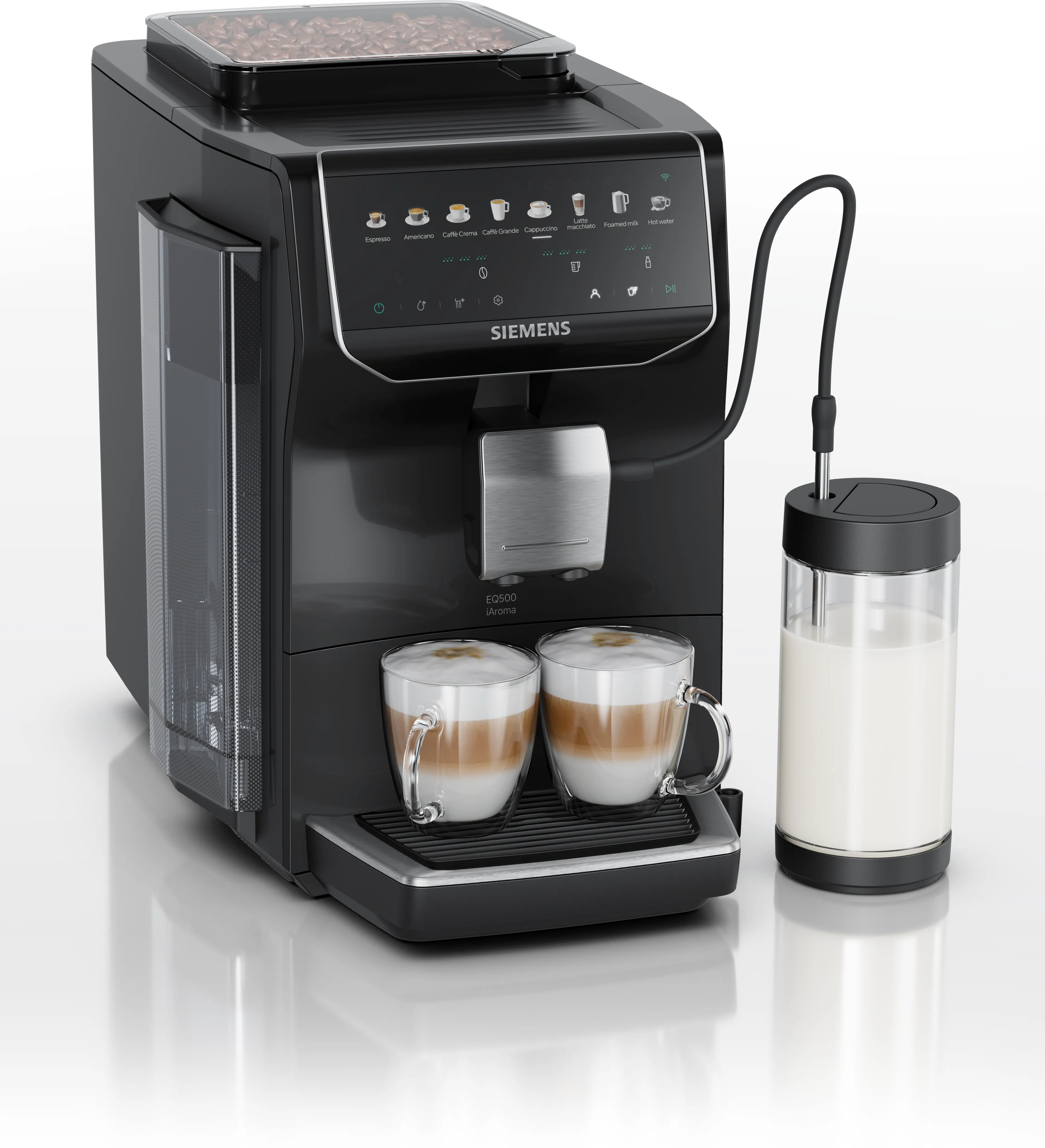 Bean to cup coffee machine EQ500 iAroma Piano black