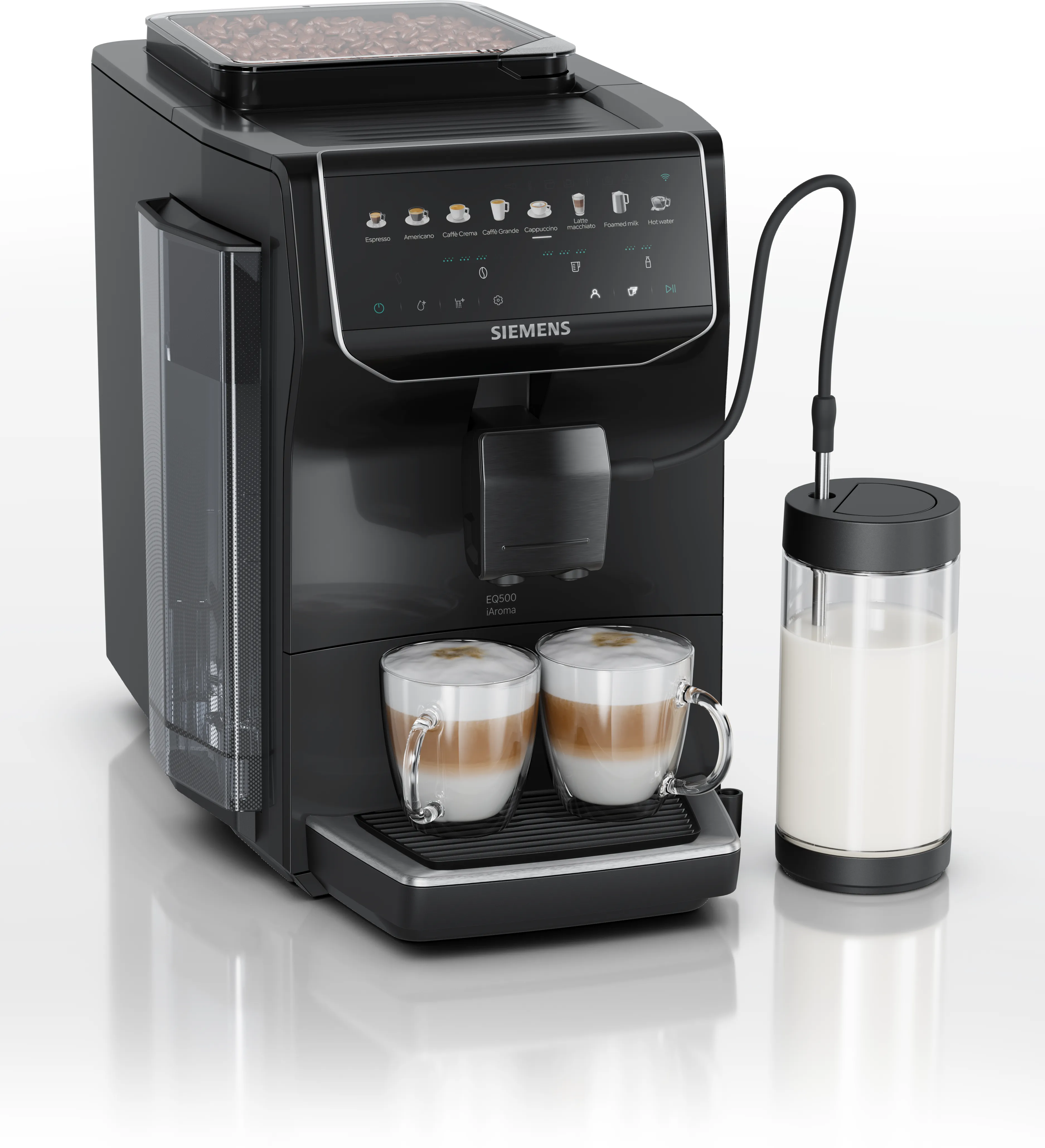 Machine à espresso entièrement automatique EQ500 iAroma Noir laqué 