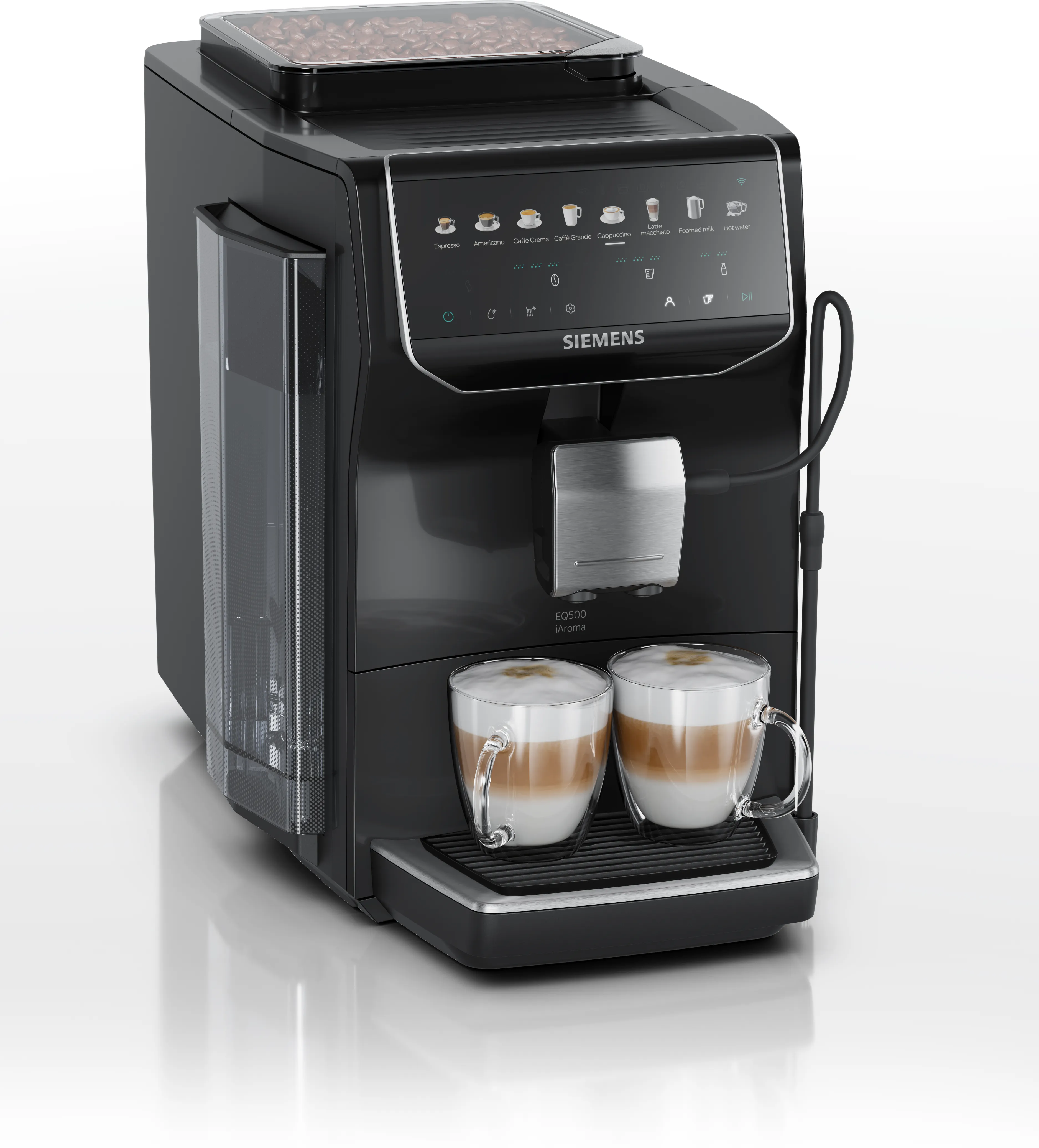 Bean to cup coffee machine EQ500 iAroma Piano black