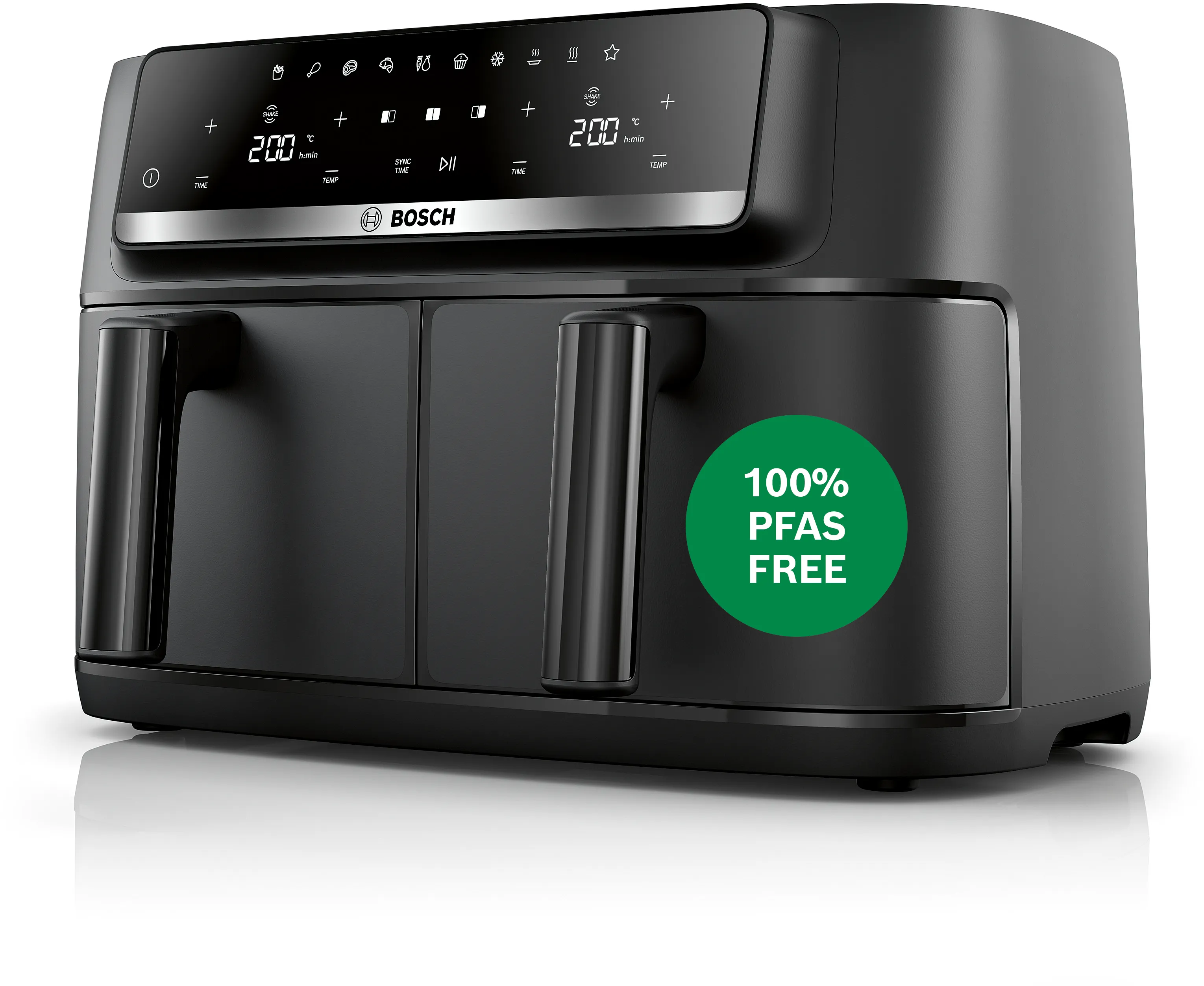 Serija 4 Double Drawer Air Fryer Juodas