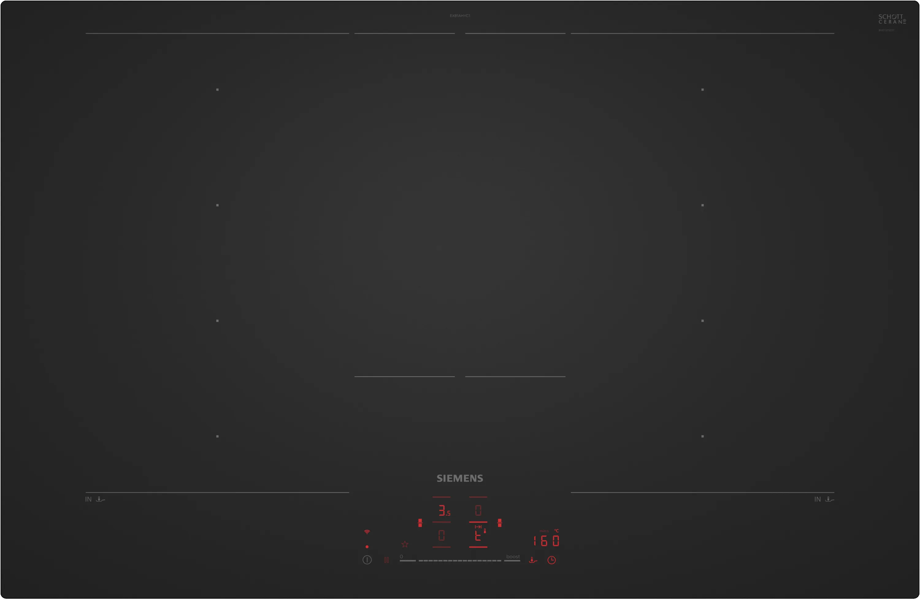 iQ700 Inductiekookplaat 80 cm Matzwart, Opbouw zonder kader 