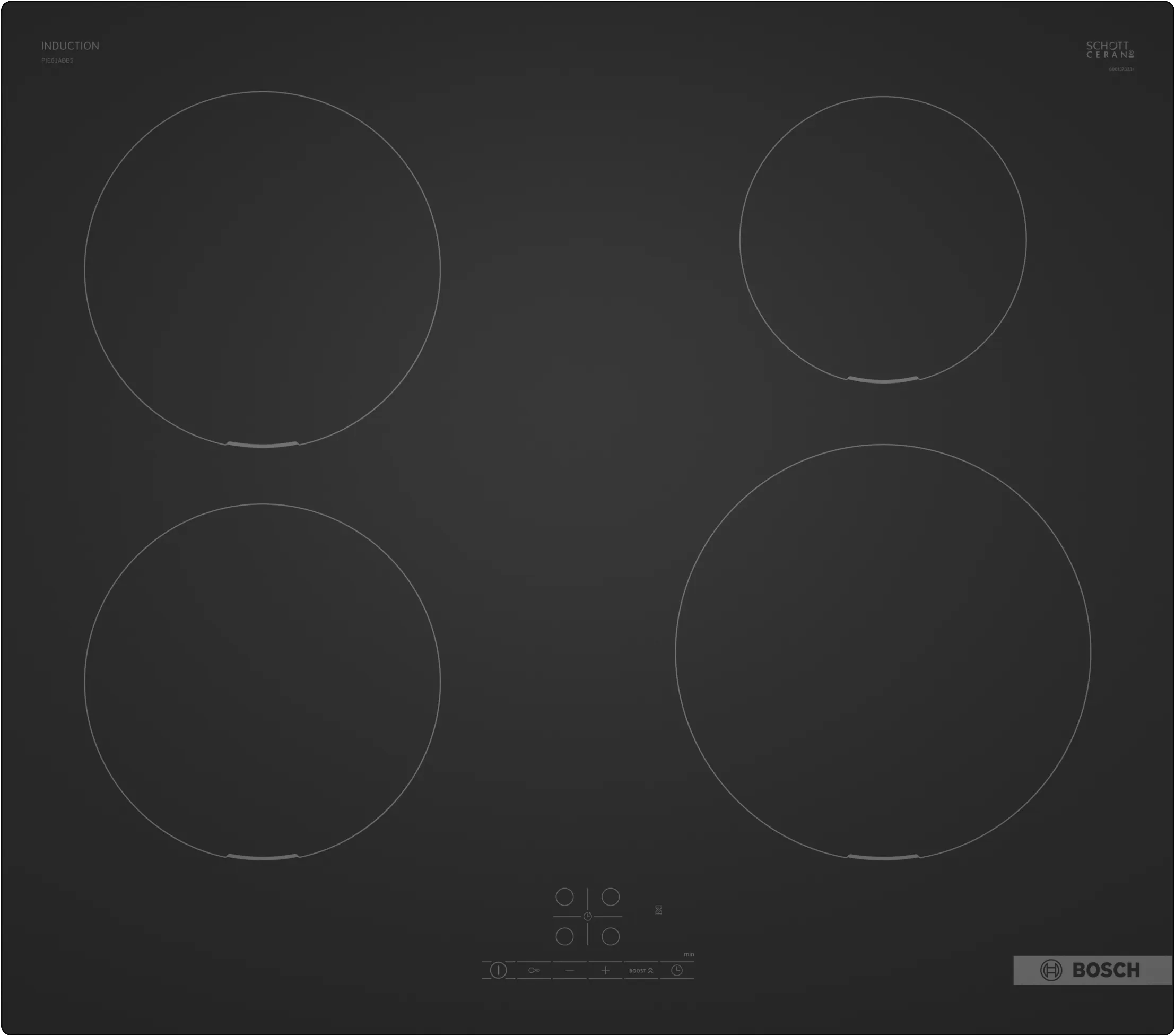 Series 4 Induction hob 60 cm Matt black,  