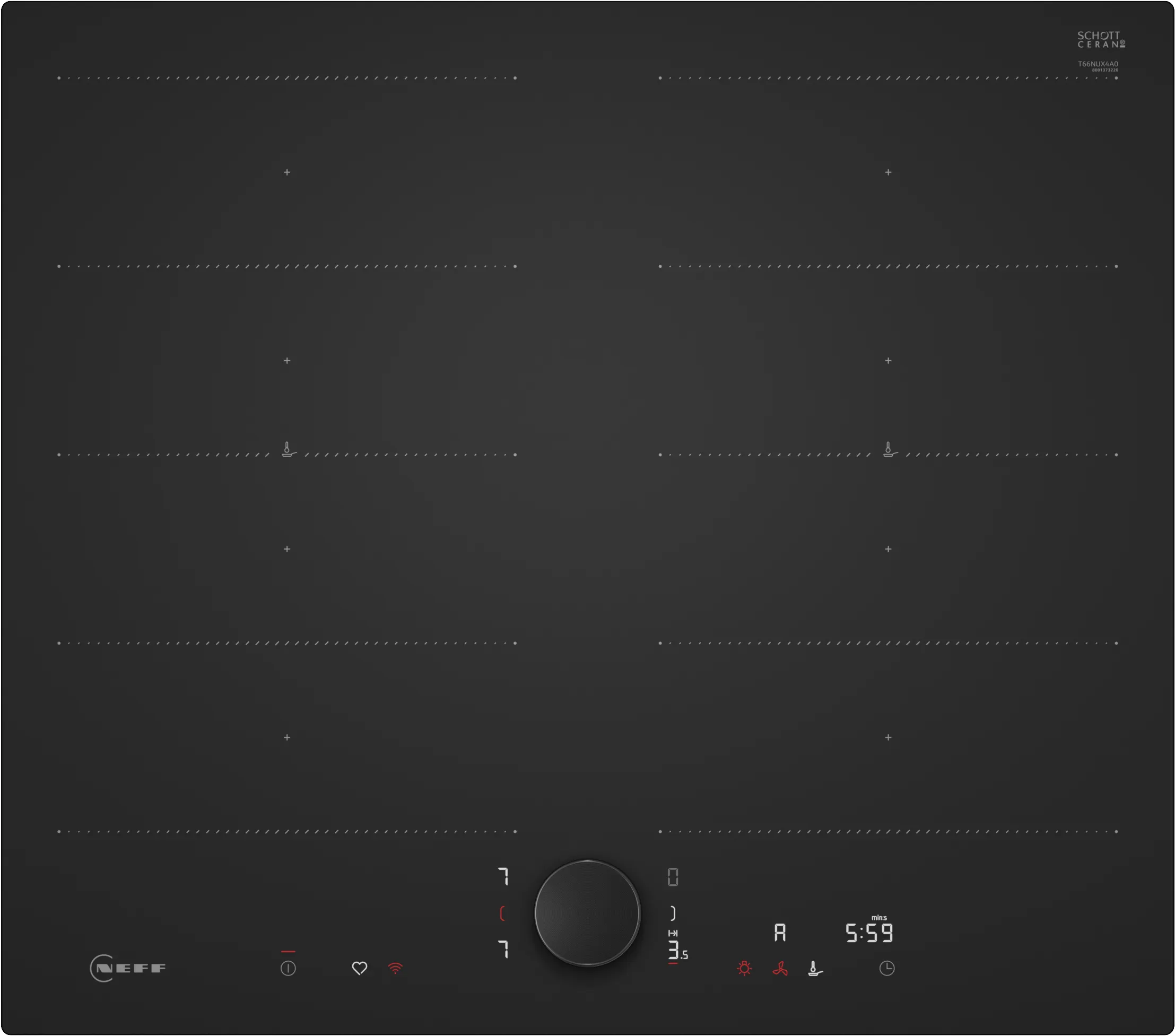 N 90 Induction hob 60 cm Matt black ,  