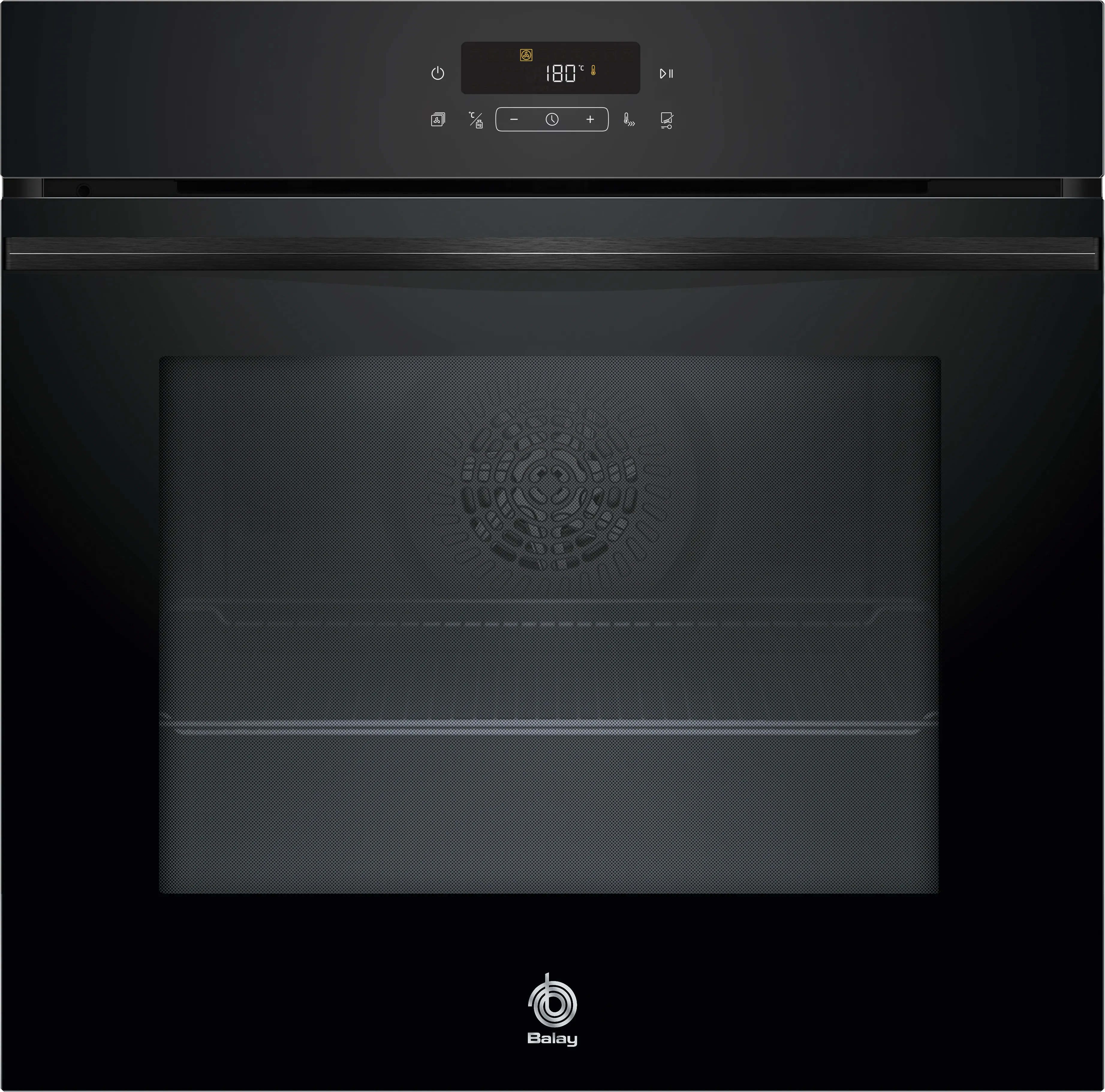Horno pirolítico 60 x 60 cm Cristal negro, Negro 