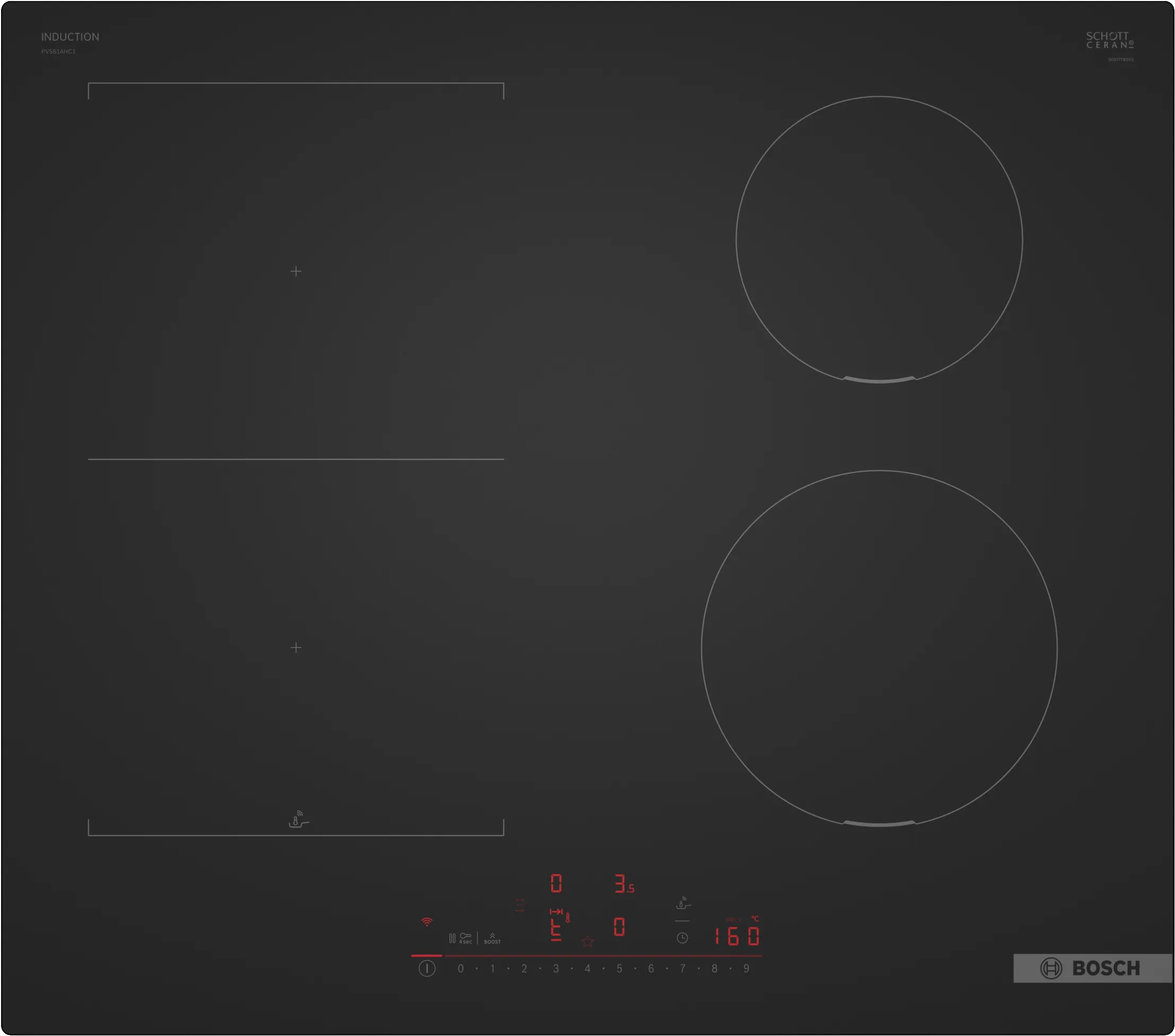 Series 6 Induction hob 60 cm Matt black ,  